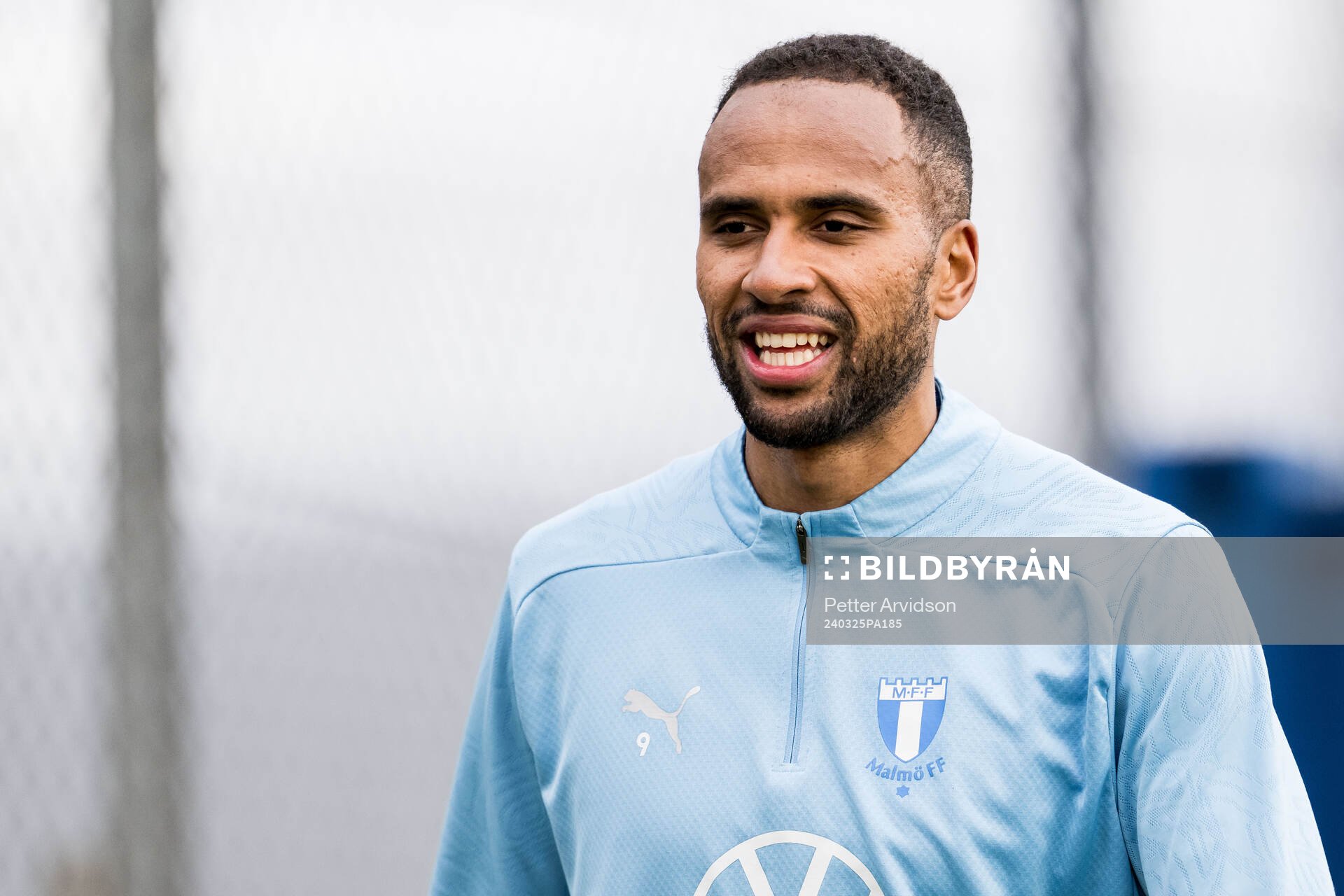 Malmö FFs Isaac Kiese Thelin under en fotbollsträning med Malmö FF den 25 mars 2024 i Malmö. 