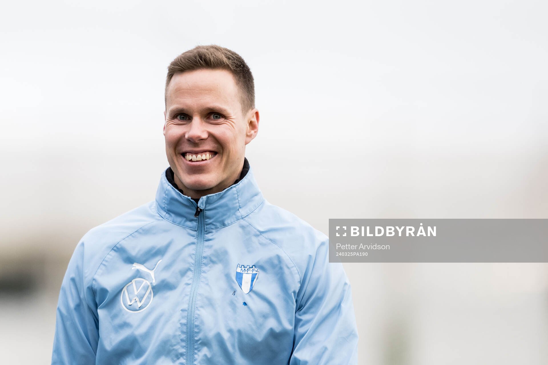 Malmö FFs Niklas Moisander under en fotbollsträning med Malmö FF den 25 mars 2024 i Malmö. 