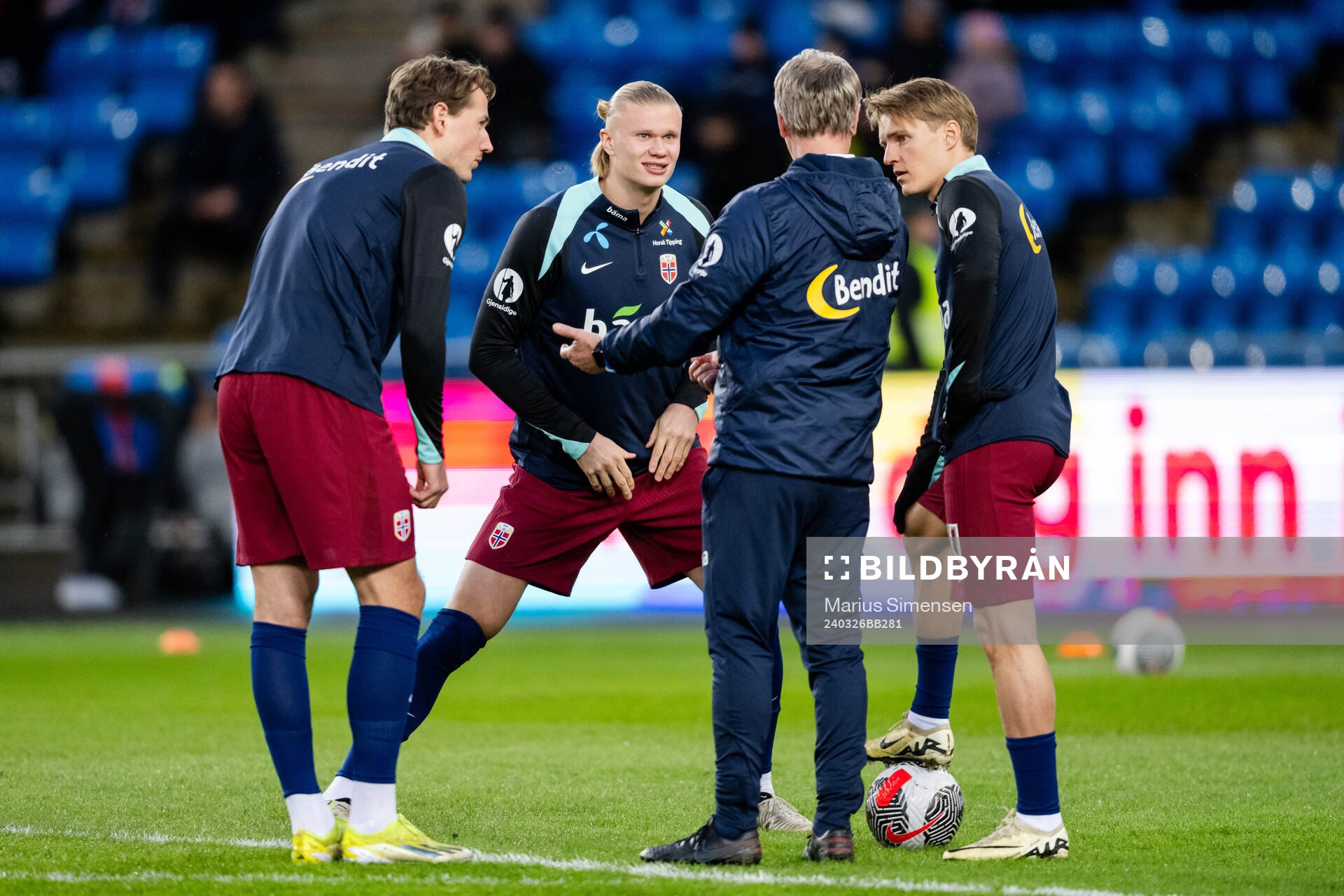 Sander Berge, Erling Braut Haaland and Martin Ødegaard of