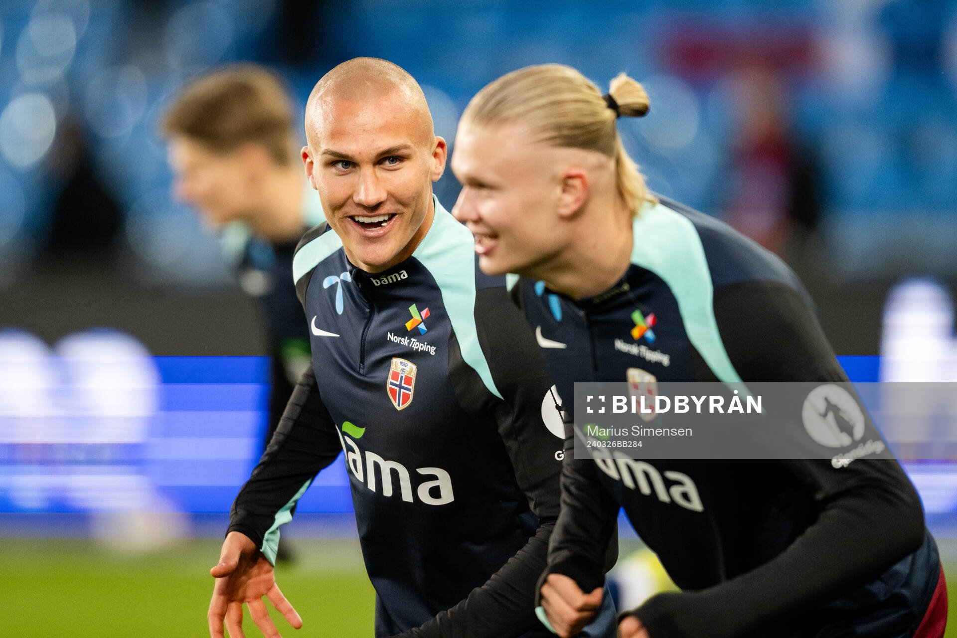 Leo Skiri Østigård and Erling Braut Haaland of Norway