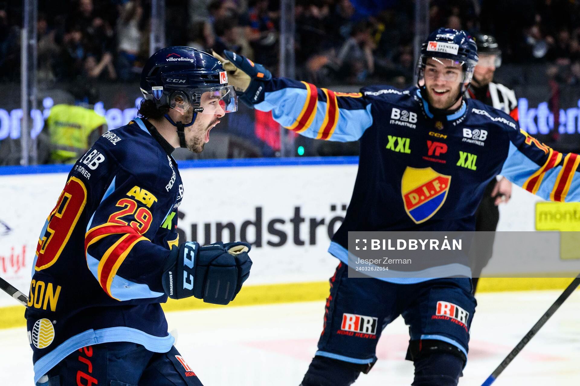 Djurgårdens Axel Andersson jublar