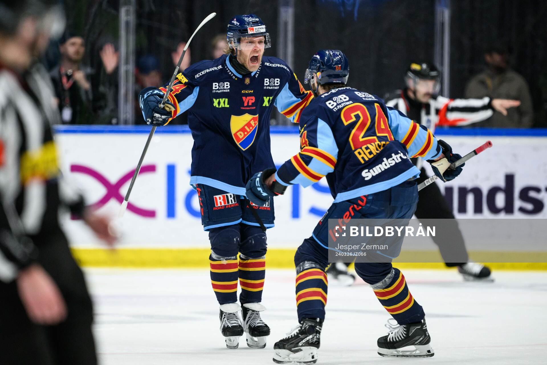 Djurgårdens Olle Liss jublar