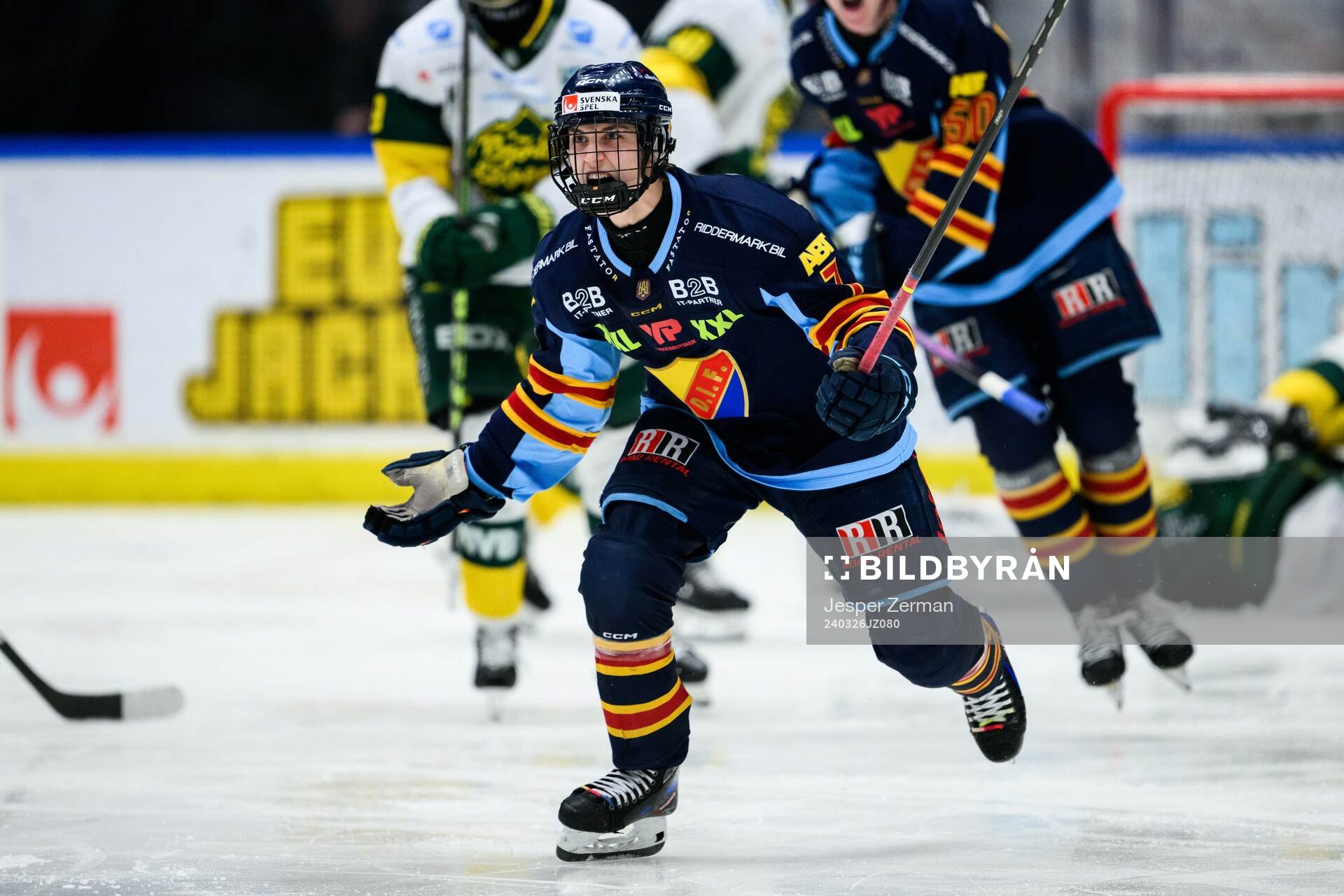 Djurgårdens Victor Eklund jublar