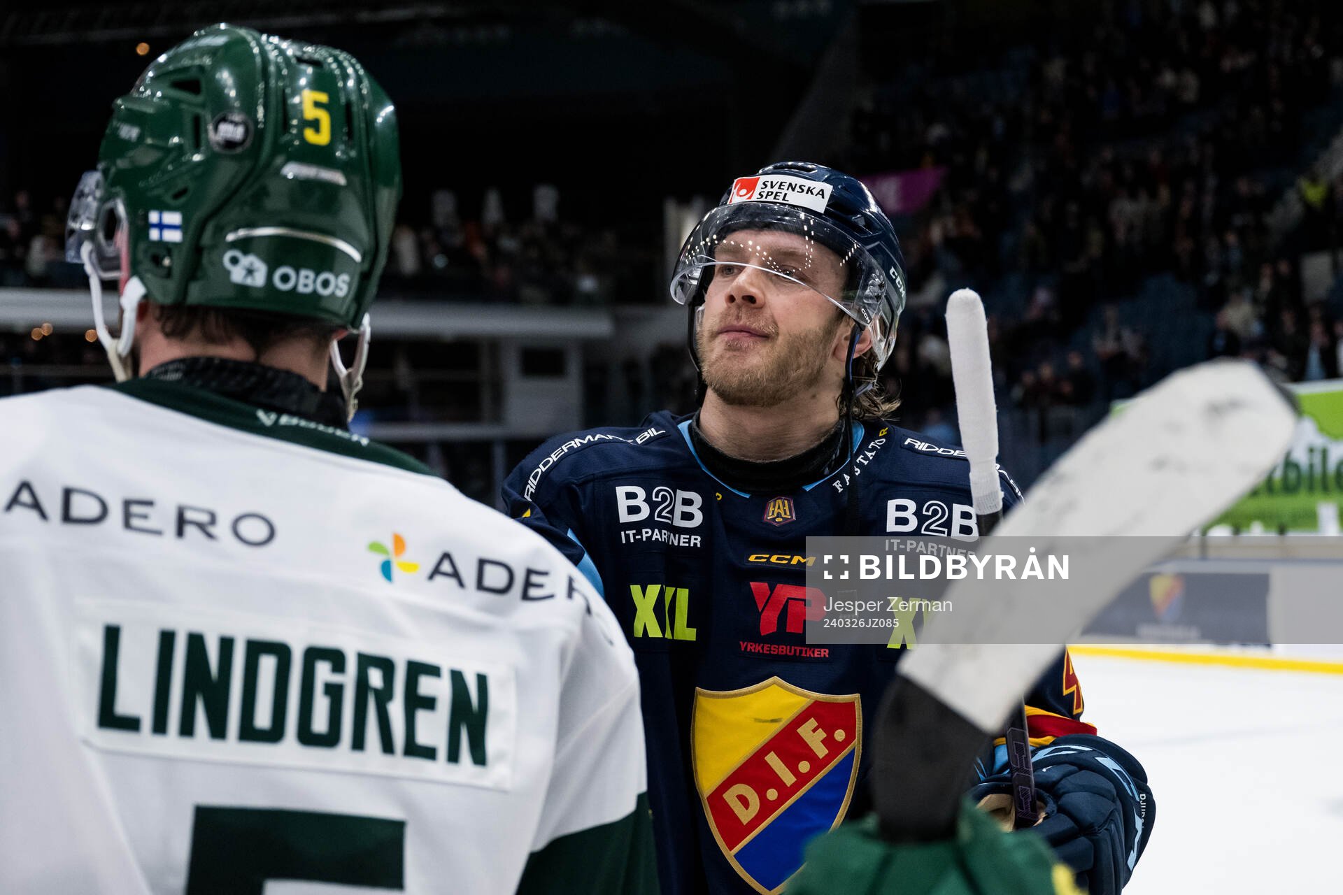 Björklövens Jesper Lindgren och Djurgårdens Olle Liss