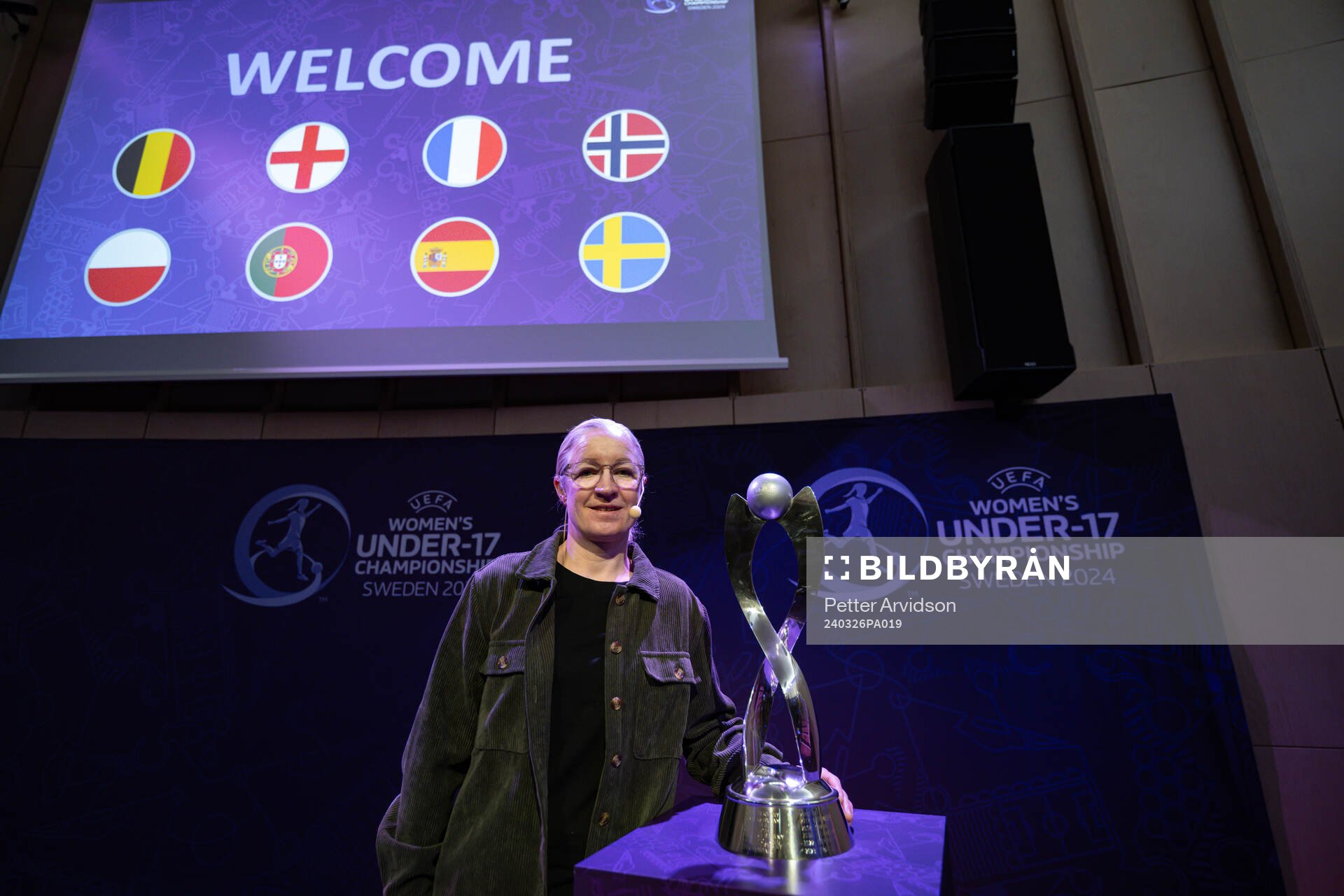 Victoria Sandell, Tournament Ambassador, during the UEFA European Women’s Under-17 Championship 2023/24 Final Tournament Draw at Lund City Hall on March 26, 2024 in Lund, Sweden.