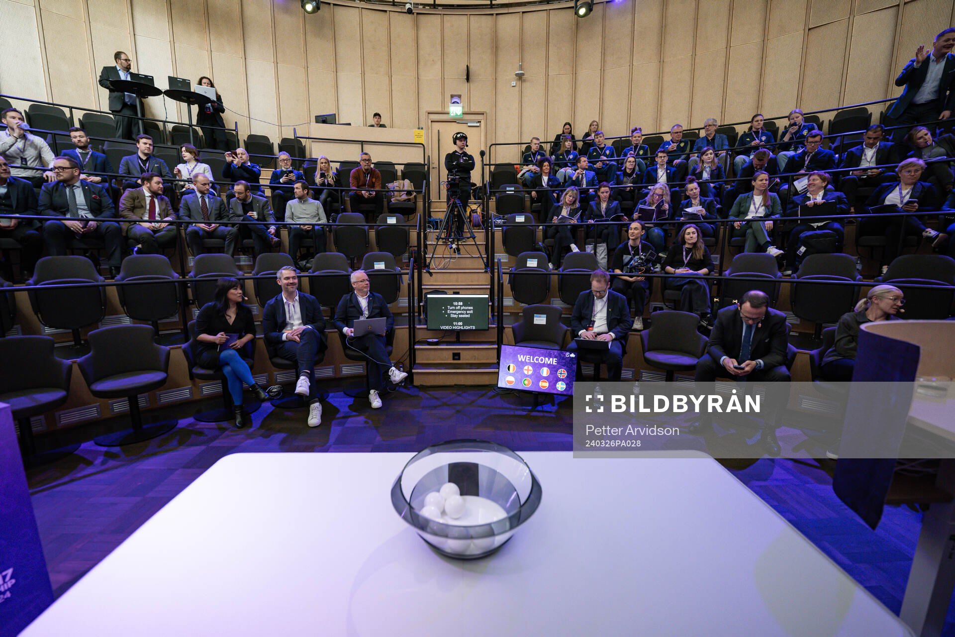 Representatives and audience during the UEFA European Women’s Under-17 Championship 2023/24 Final Tournament Draw at Lund City Hall on March 26, 2024 in Lund, Sweden.