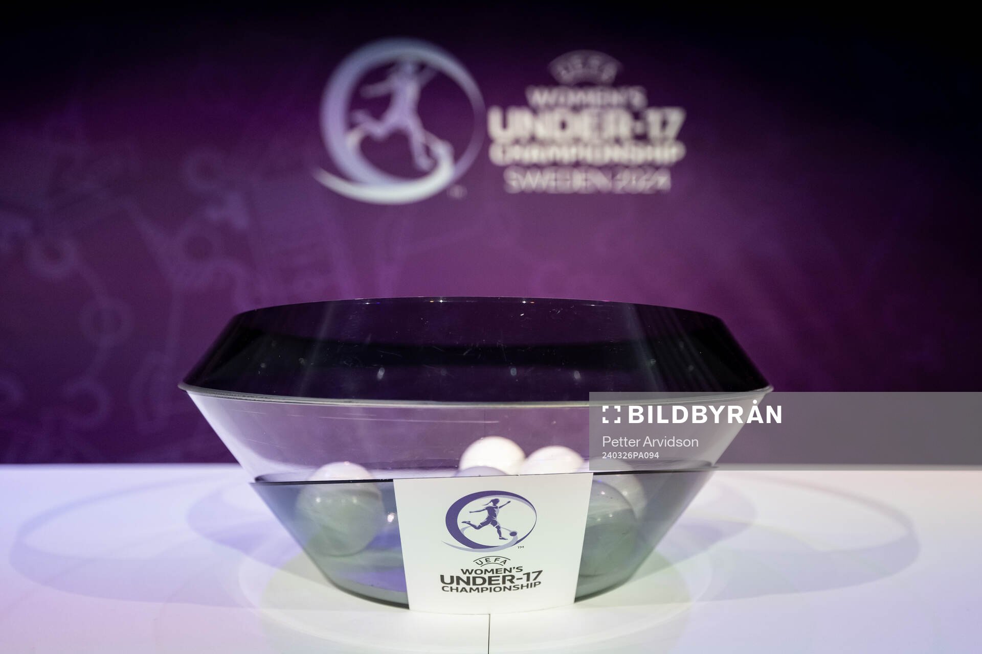 The bowl with the balls for the UEFA European Women’s