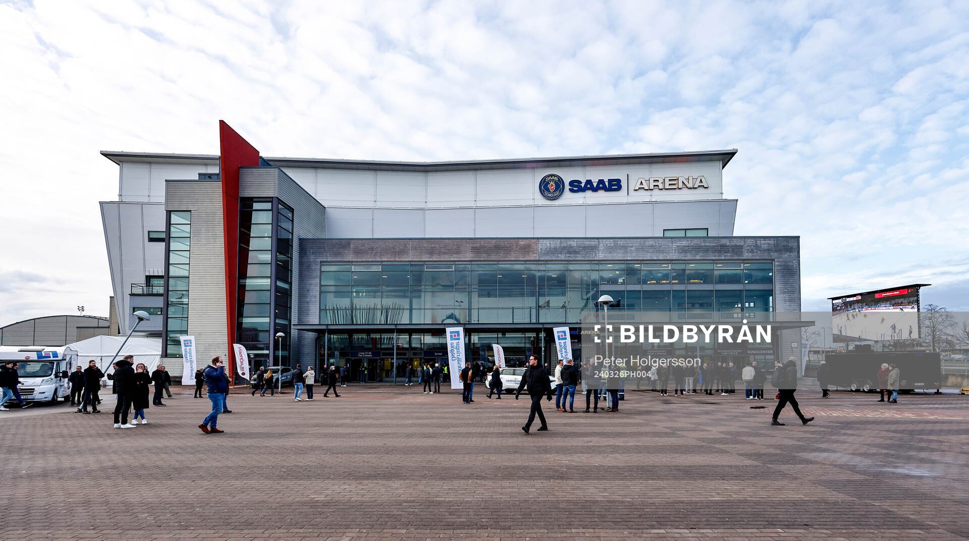 SAAB Arena före kvartsfinal tre i SHL mellan Linköping