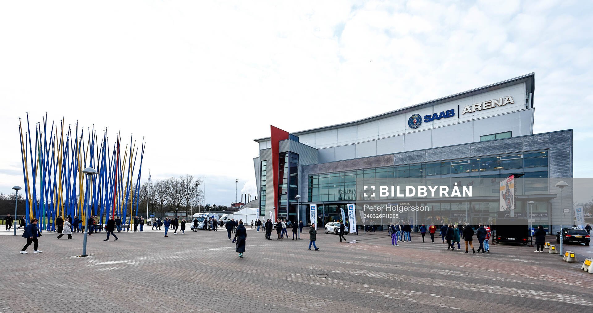 SAAB Arena före kvartsfinal tre i SHL mellan Linköping