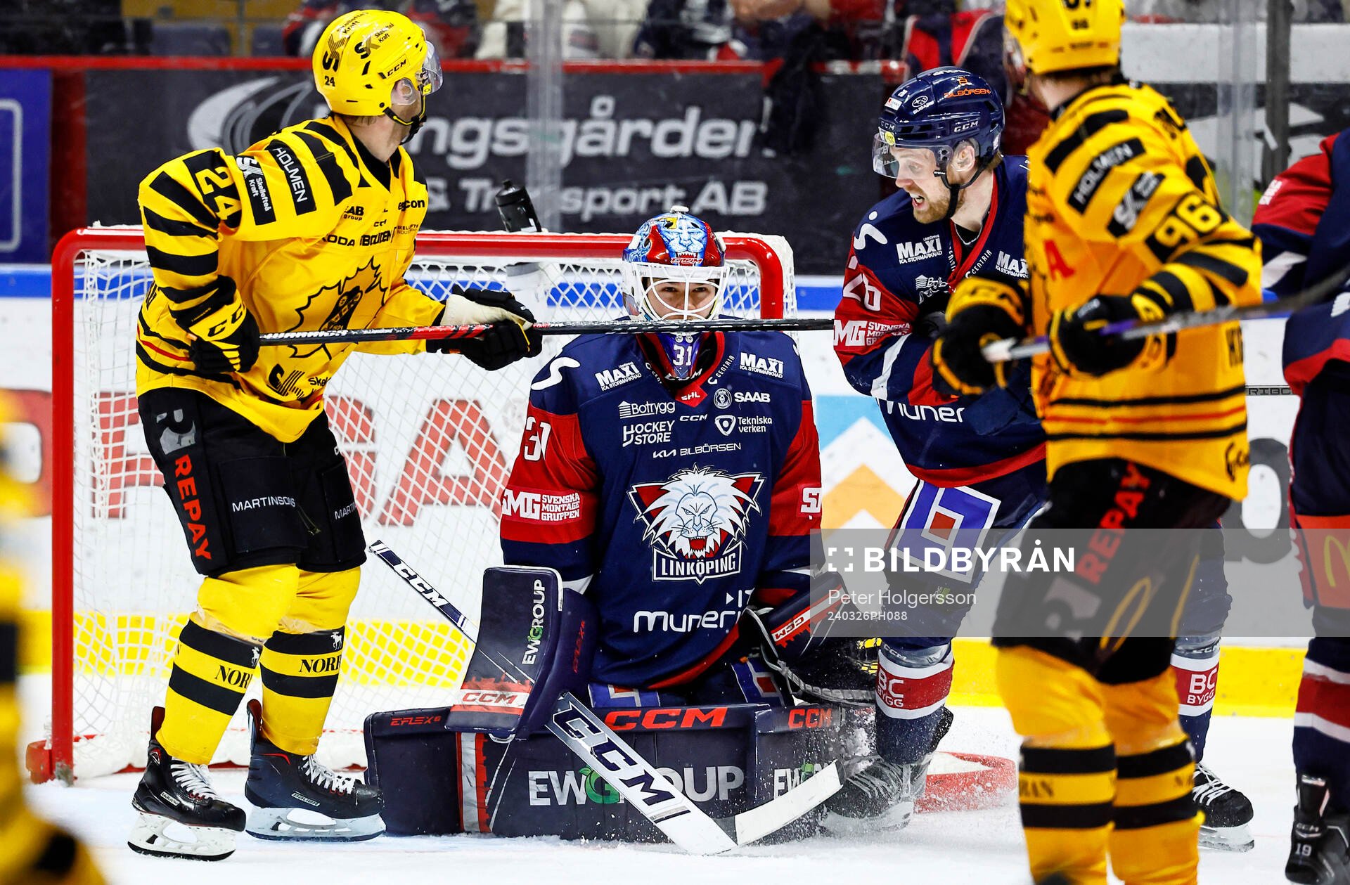 Linköpings målvakt Jesper Myrenberg och John Nyberg