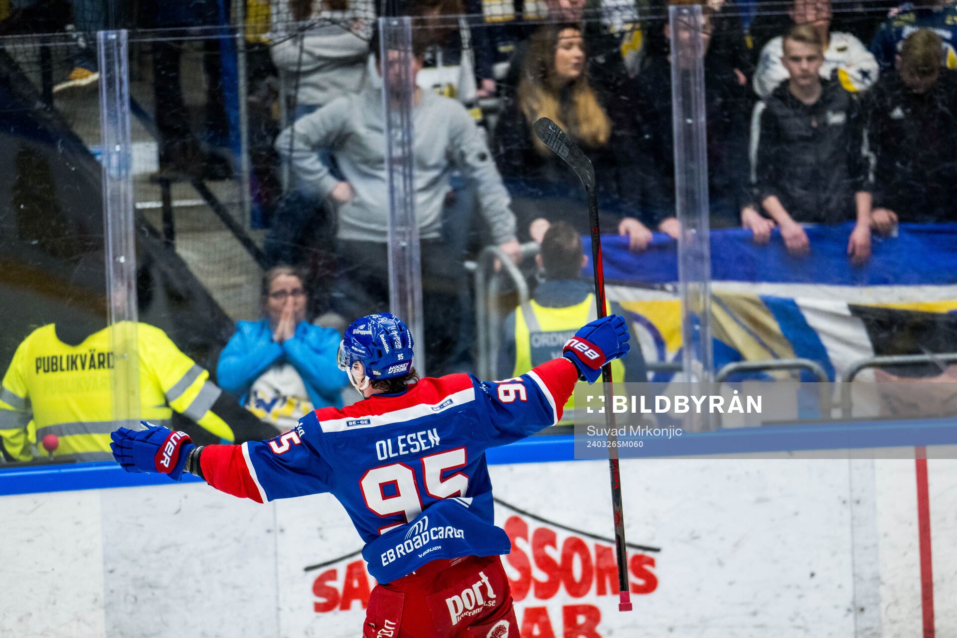 Oskarshamns Nick Olesen jublar