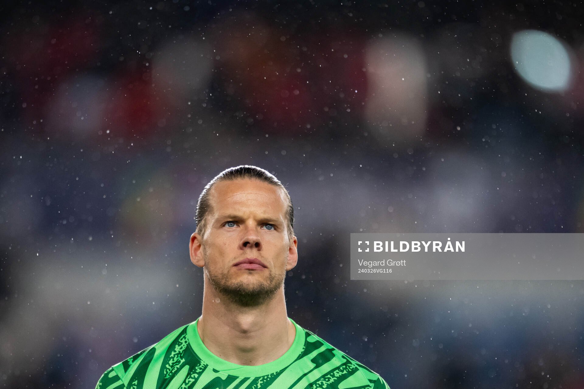 Goalkeeper Ørjan Håskjold Nyland of Norway line up