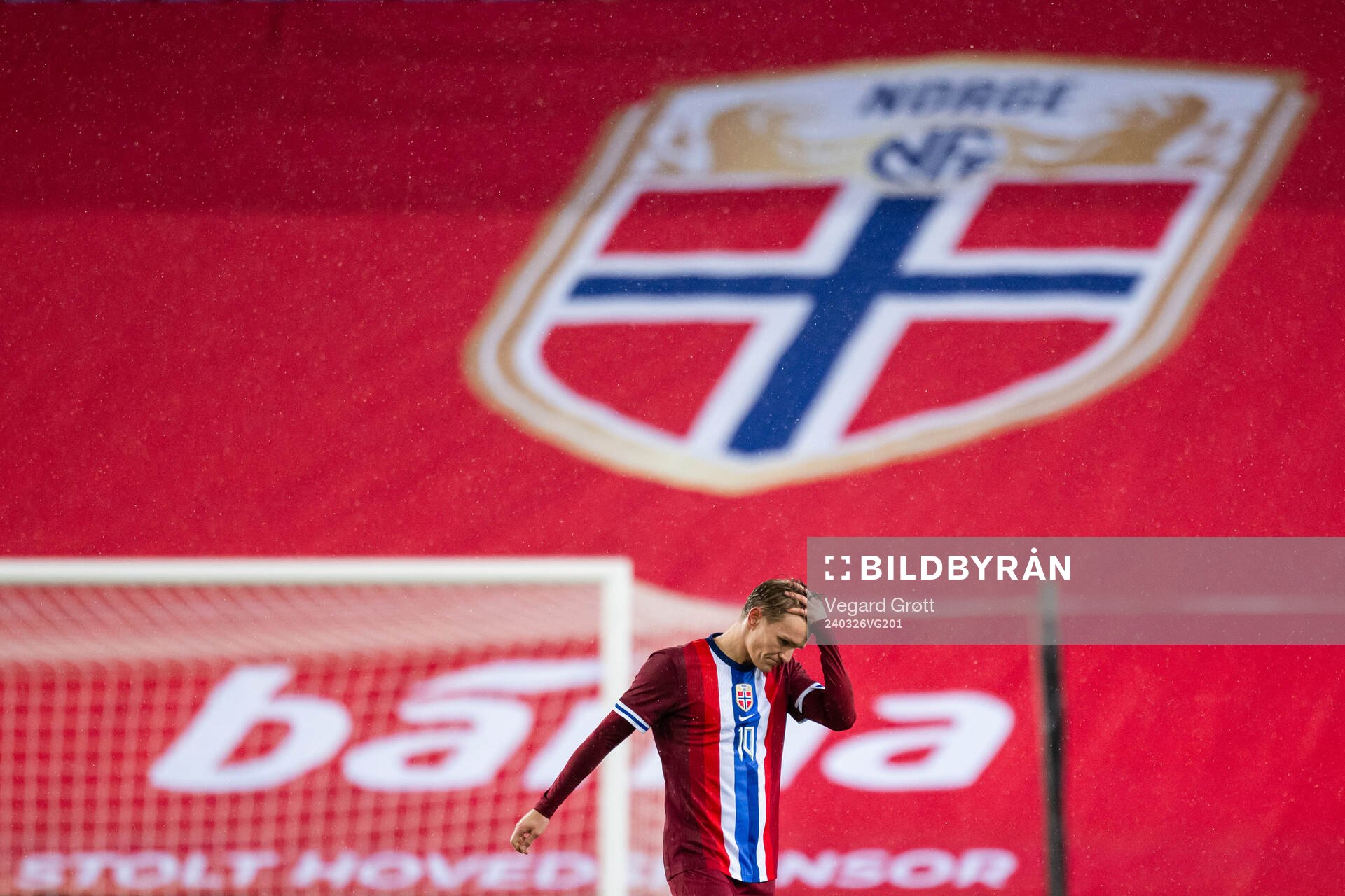 Martin Ødegaard of Norway looks dejected during the international friendly football match between Norway and Slovakia on March 26, 2024 in Oslo.
