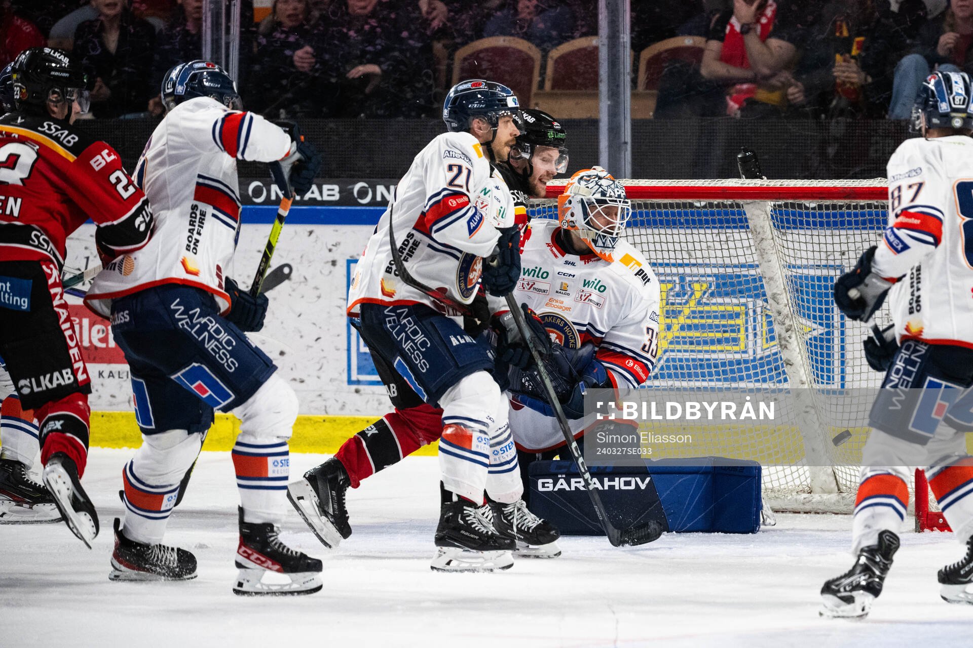 Luleås Jesper Sellgren gör 1-1 bakom Växjös målvakt