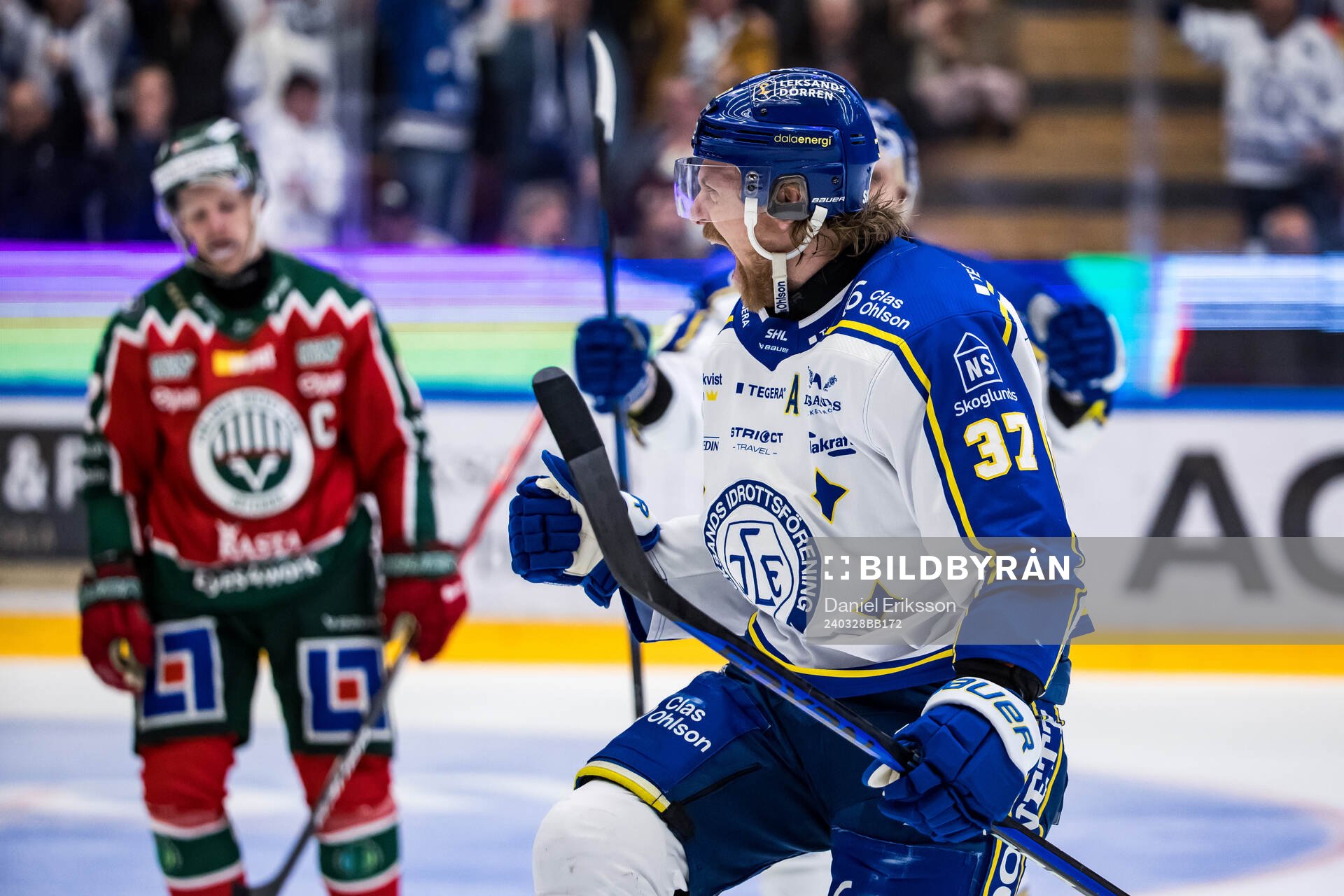 Leksands Anton Lindholm jublar