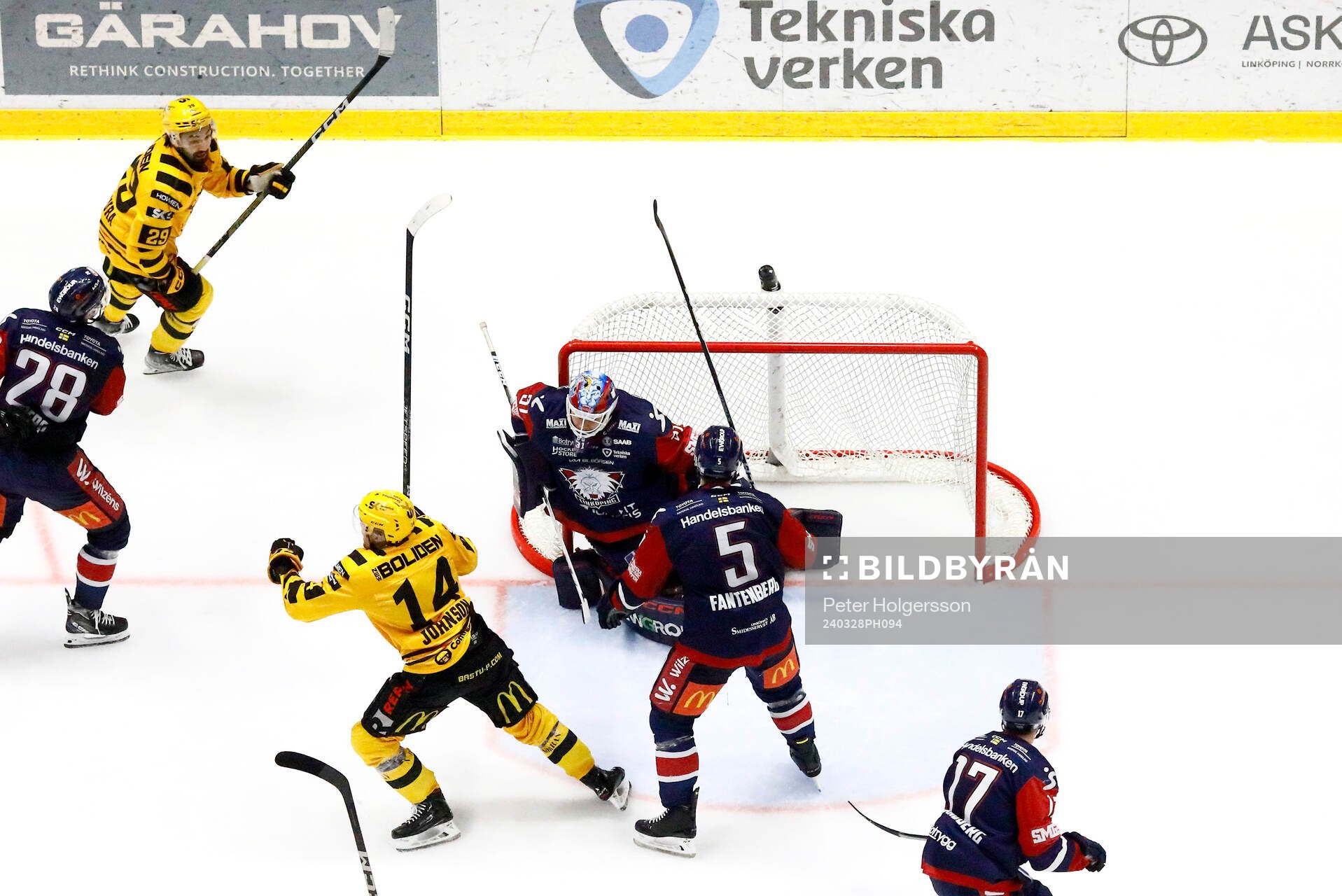 Mål 0-1 av Skellefteås Andreas Johnson förbi Linköpings