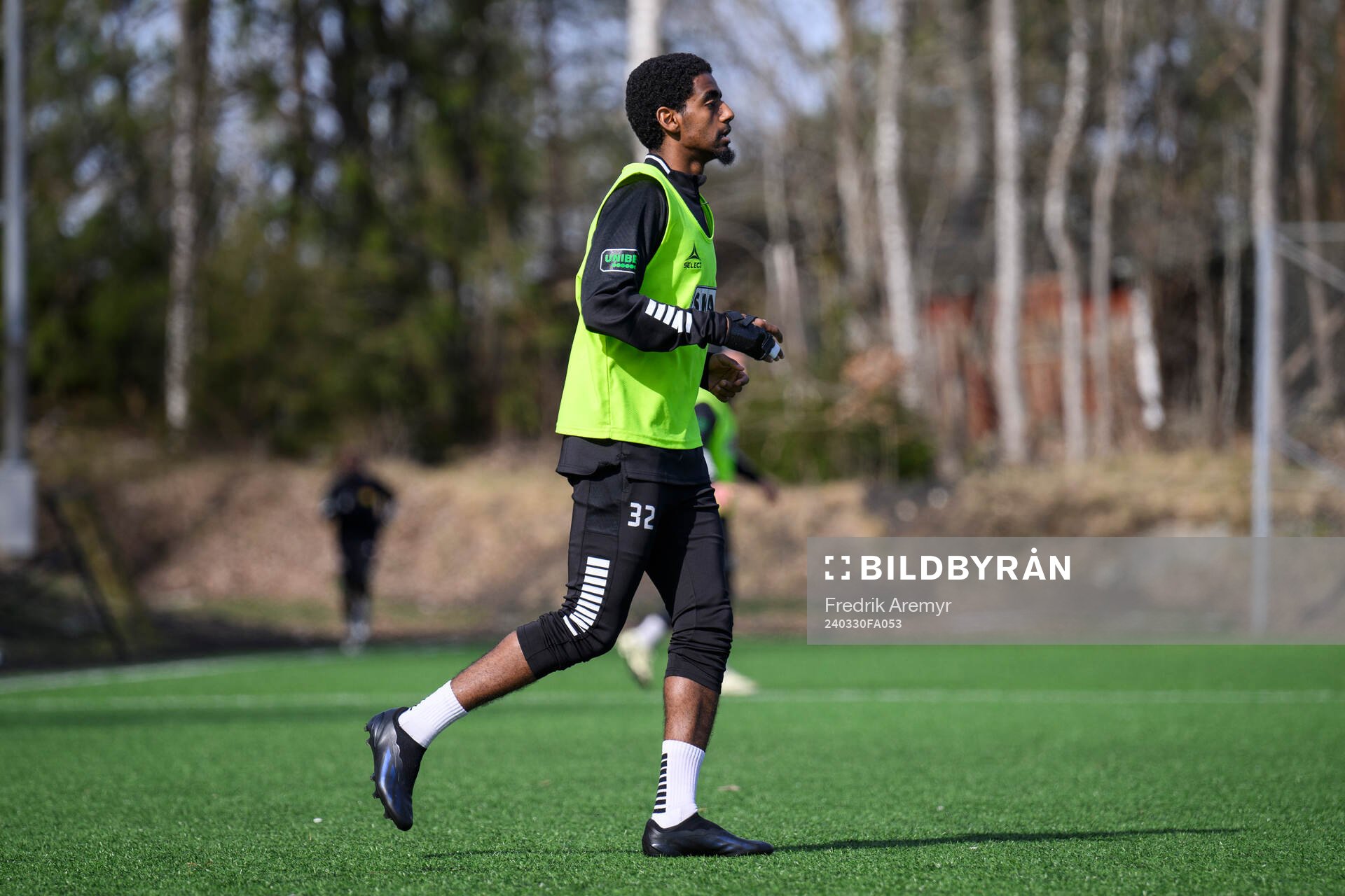Harun Ibrahim under en träning med GAIS den 30 mars 2024 i Göteborg. 