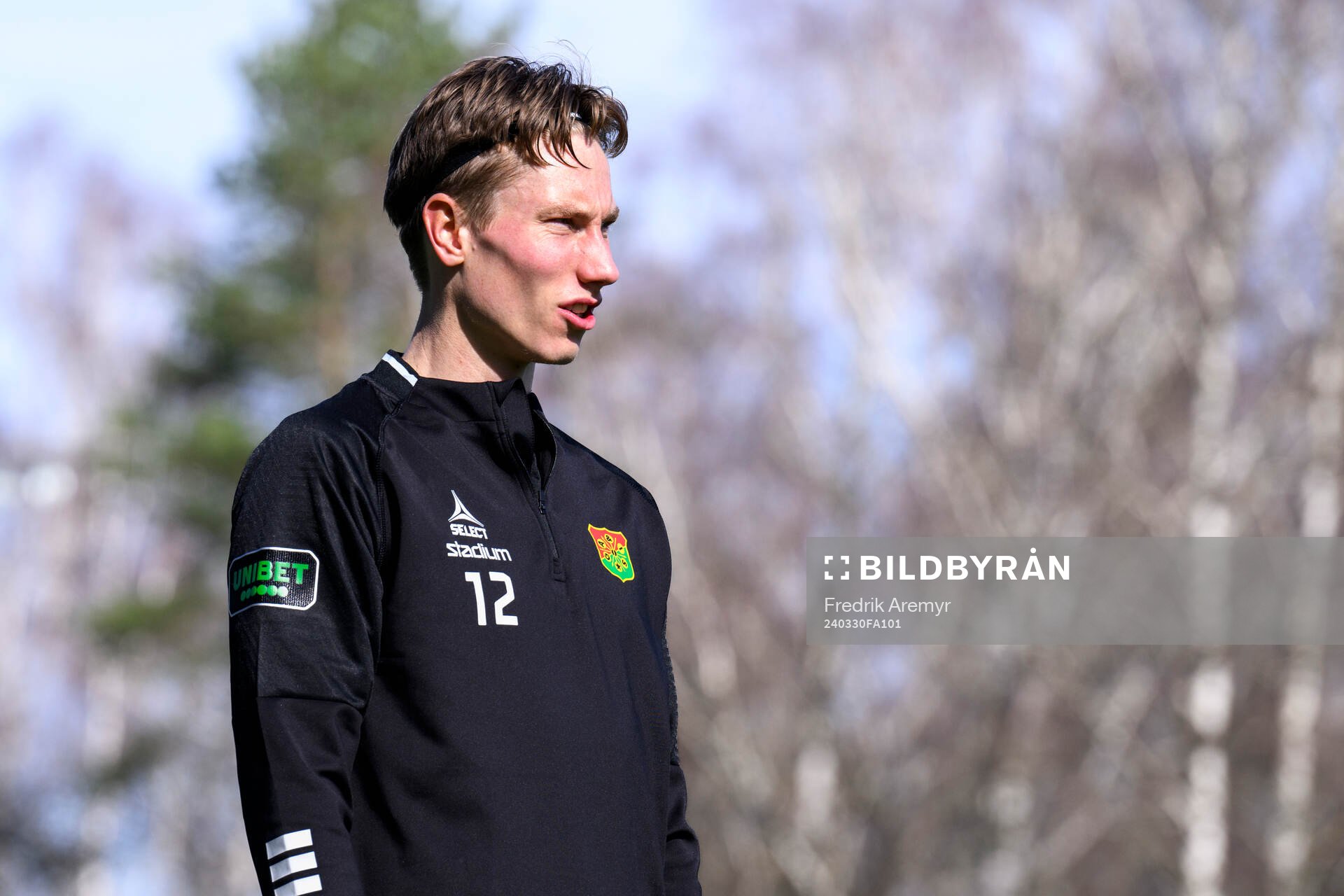 Robin Frej under en träning med GAIS den 30 mars 2024 i Göteborg. 