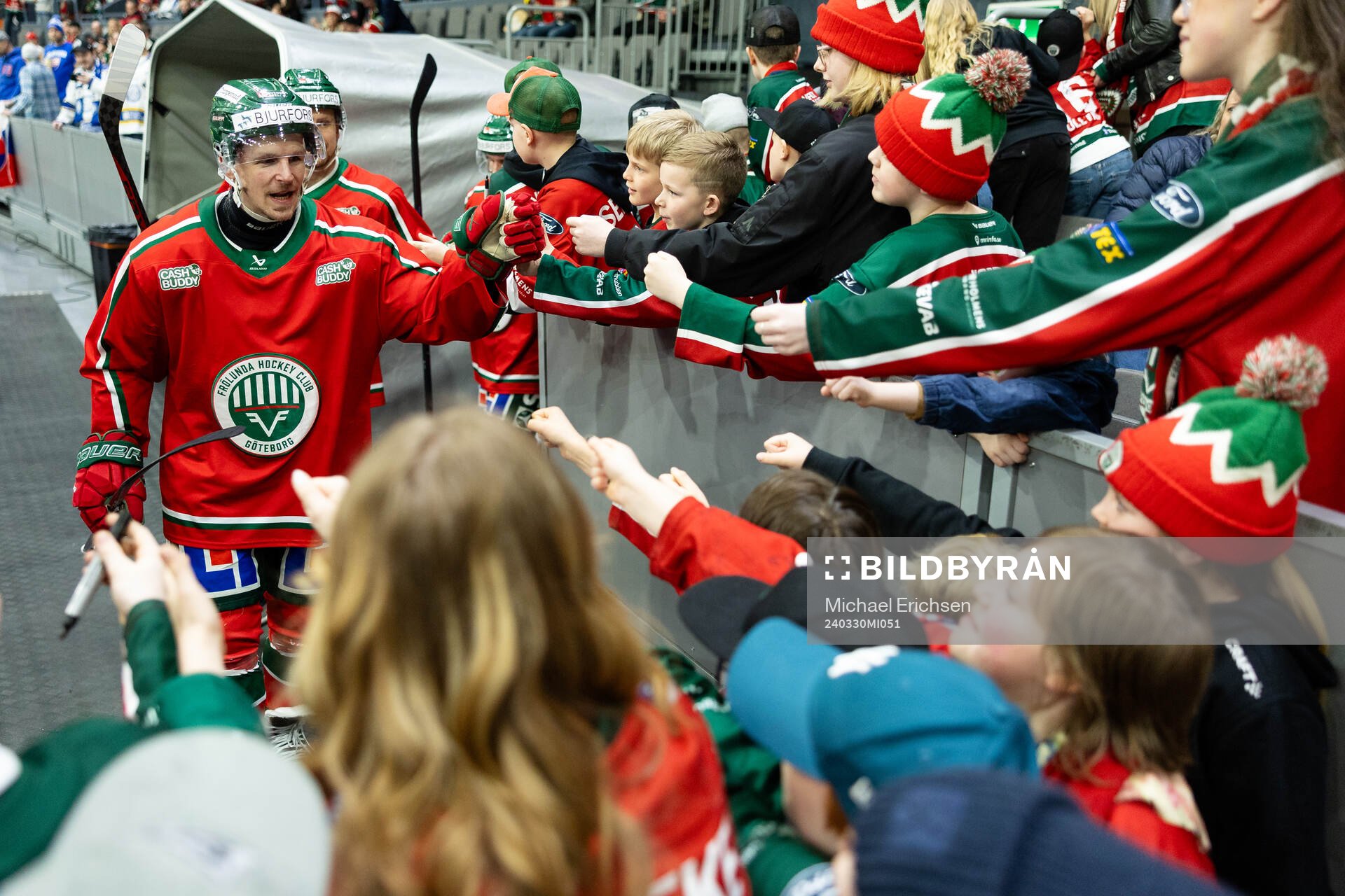 Frölundas Max Friberg innan kvartsfinal fem i SHL mellan