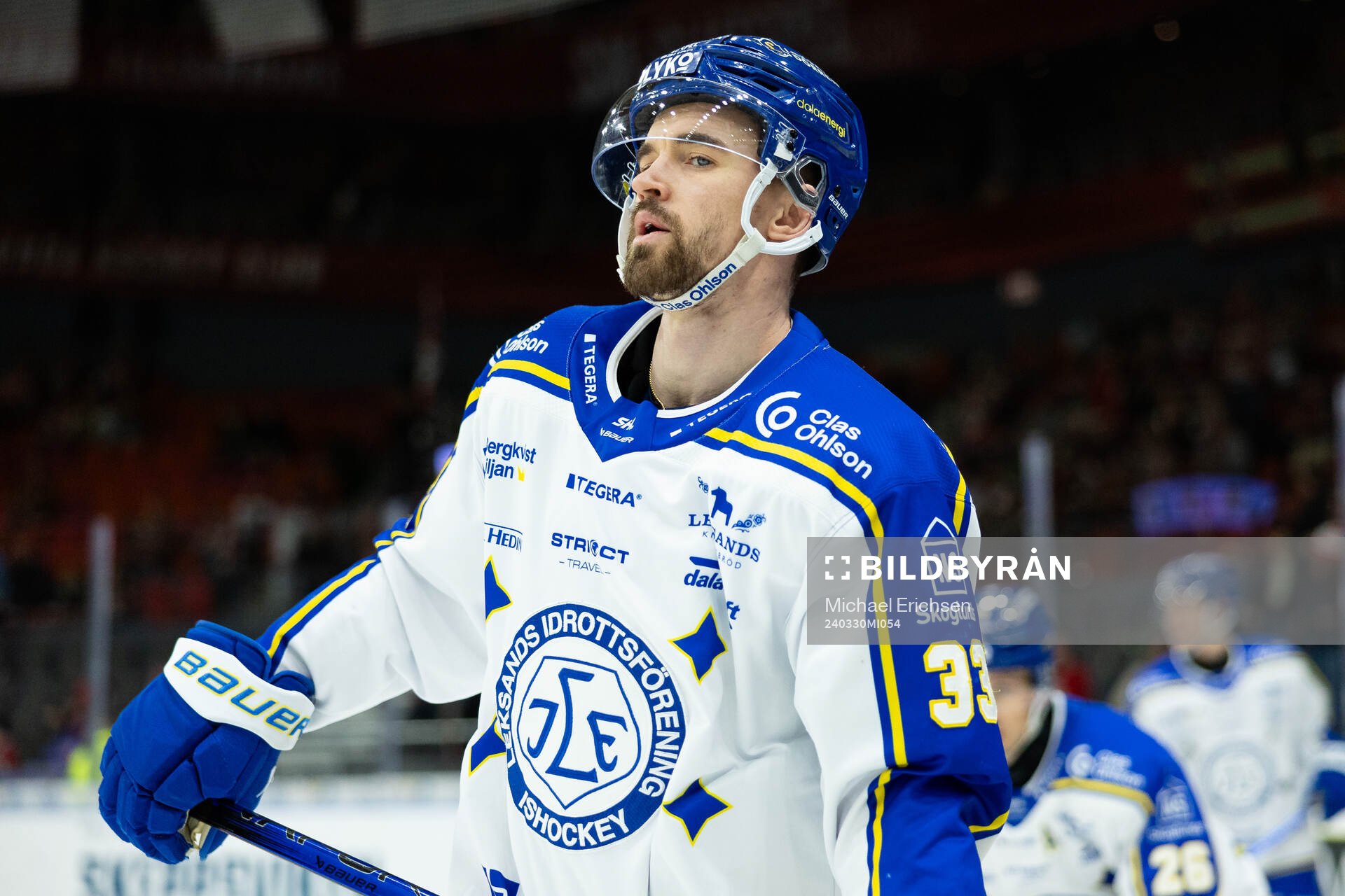 Leksands Eddie Larsson innan kvartsfinal fem i SHL mellan