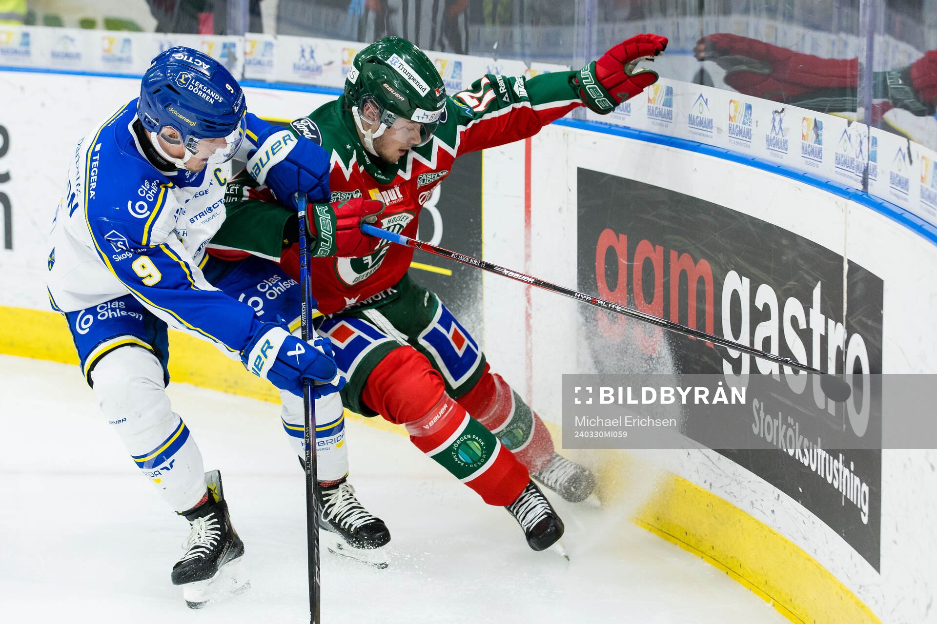 Leksands Patrik Zackrisson och Frölundas Isac Born