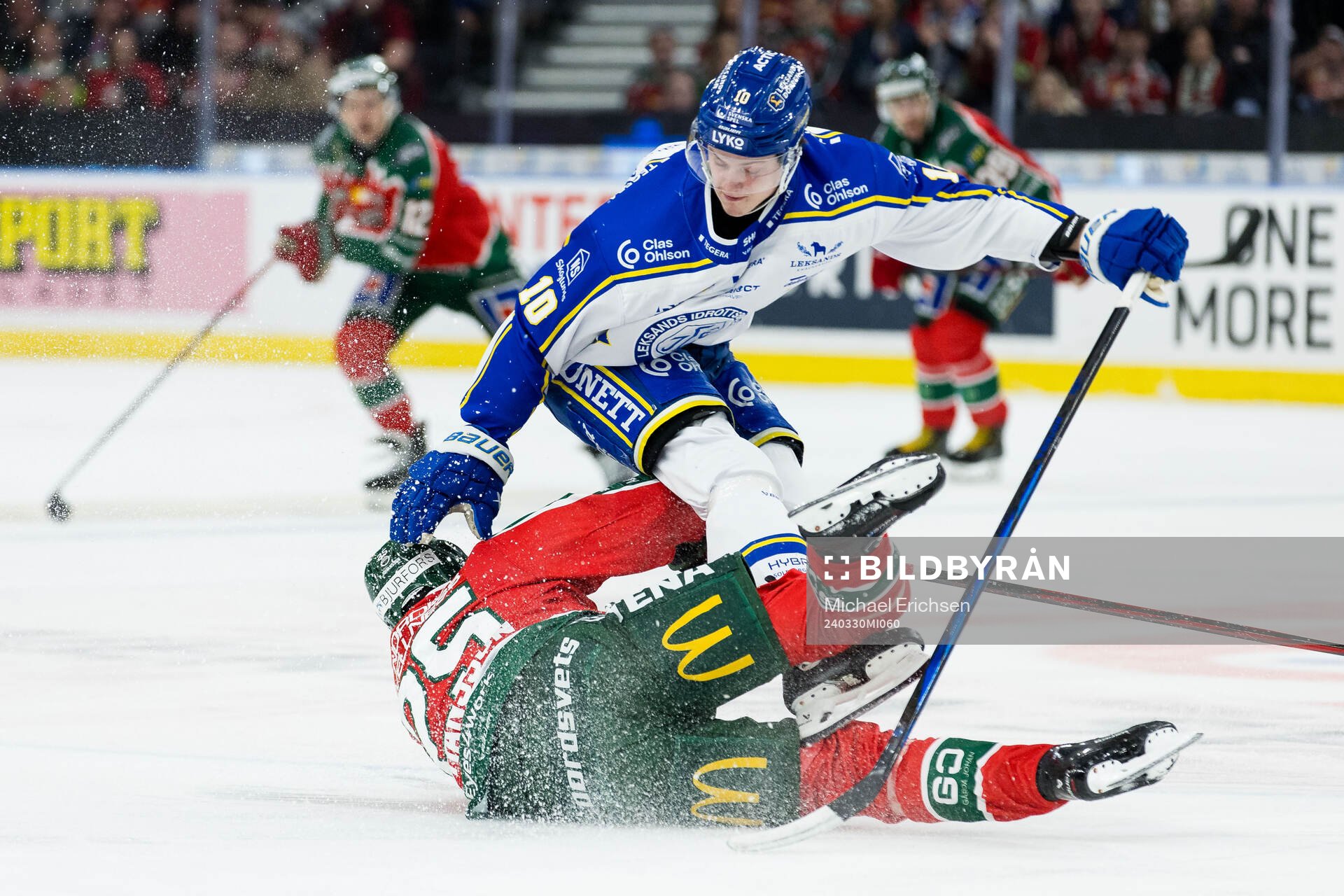 Frölundas Pontus Johansson och Leksands Anton Johansson