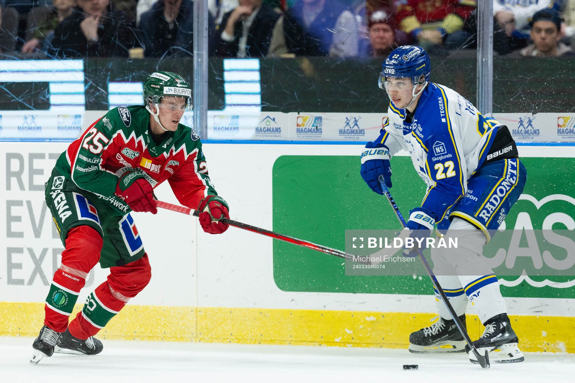 Frölundas Pontus Johansson och Leksands Lukas Vejdemo