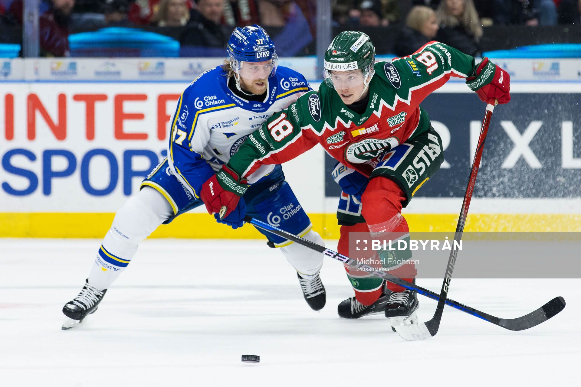 Leksands Anton Lindholm och Frölundas Linus Öberg