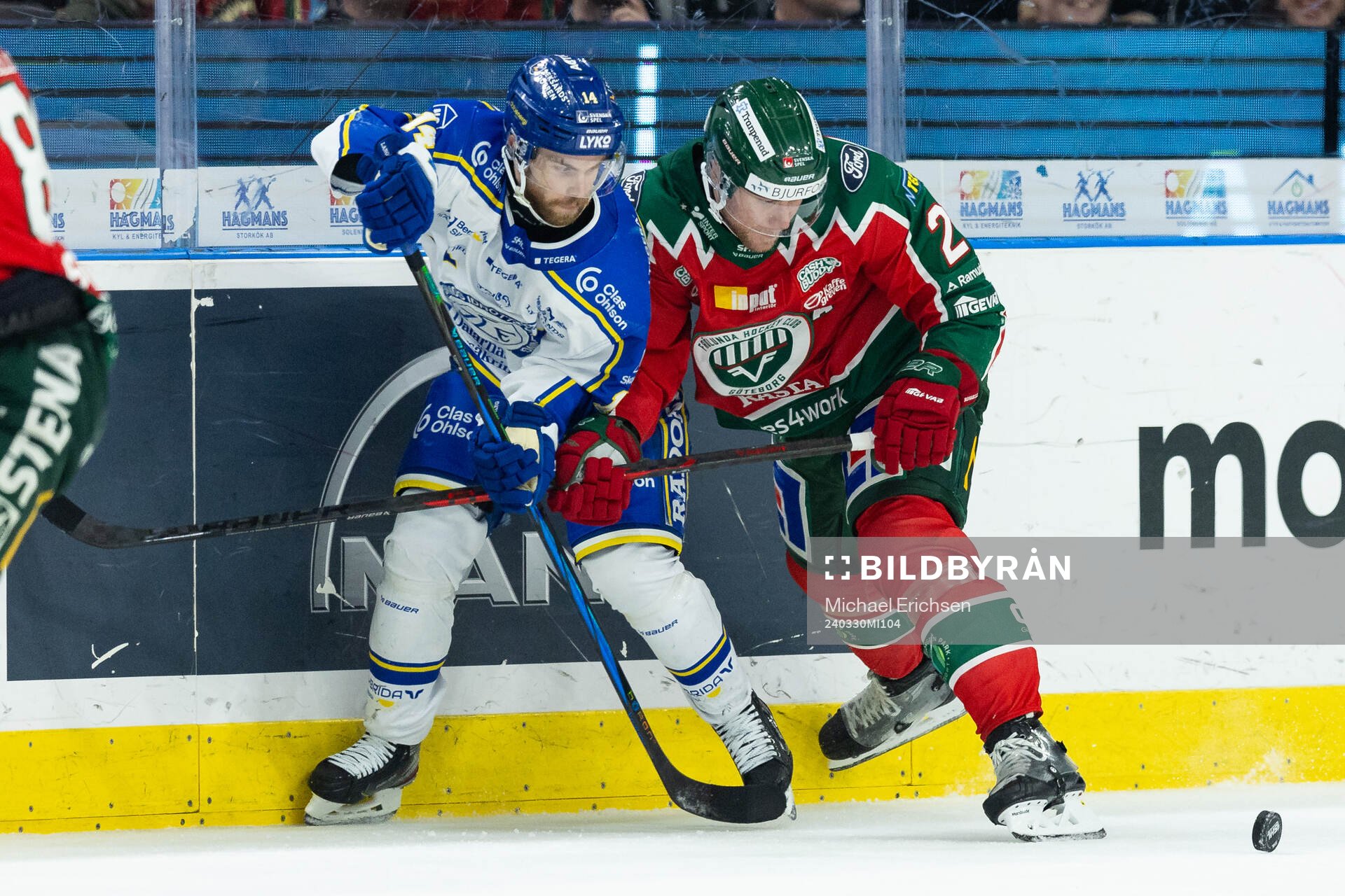 Leksands Oskar Lang och Frölundas Christian Folin