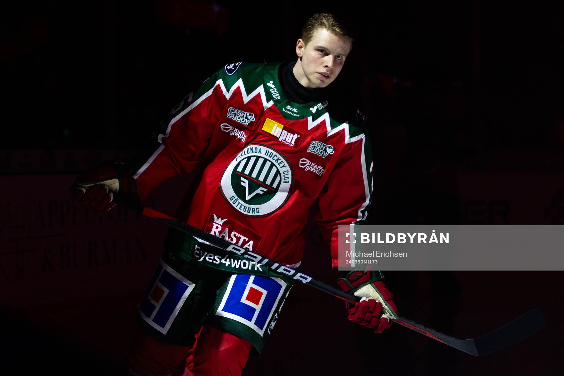 Frölundas Isac Heens innan kvartsfinal fem i SHL mellan