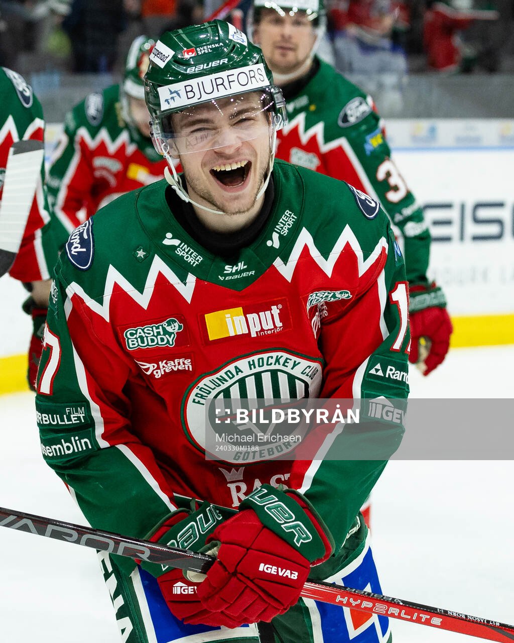 Frölundas Isac Born jublar
