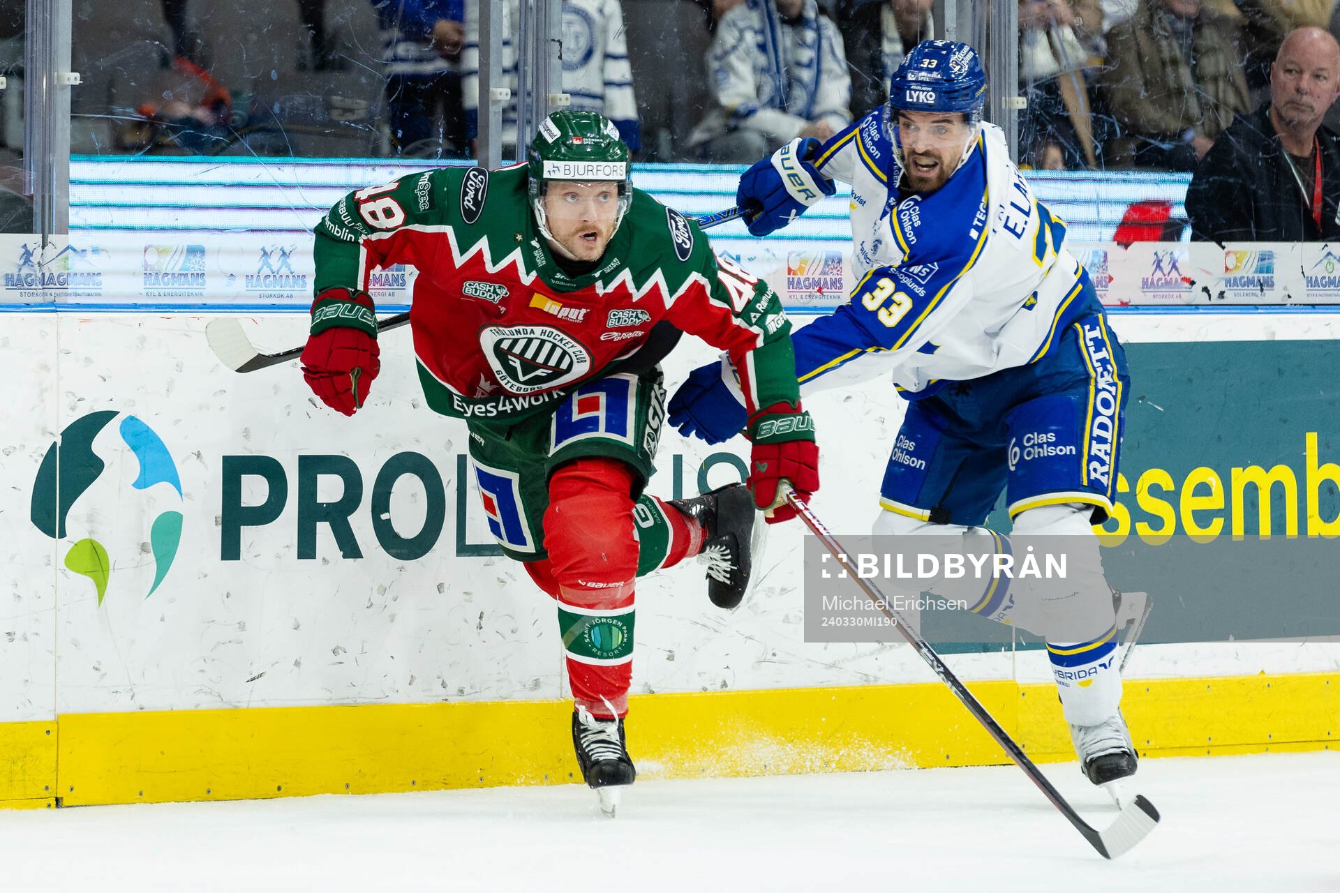 Frölundas Carl Klingberg och Leksands Eddie Larsson