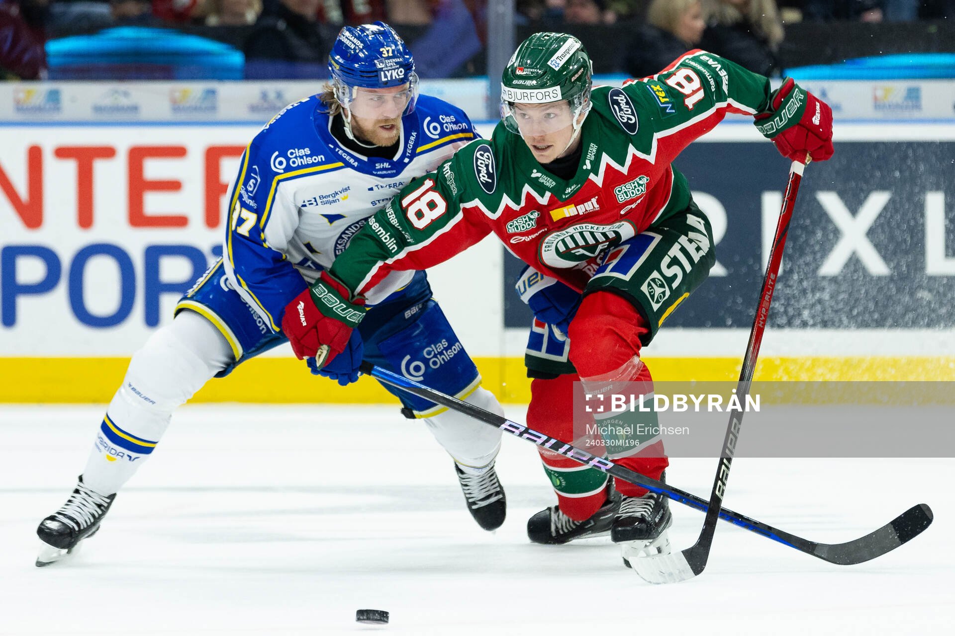 Leksands Anton Lindholm och Frölundas Linus Öberg