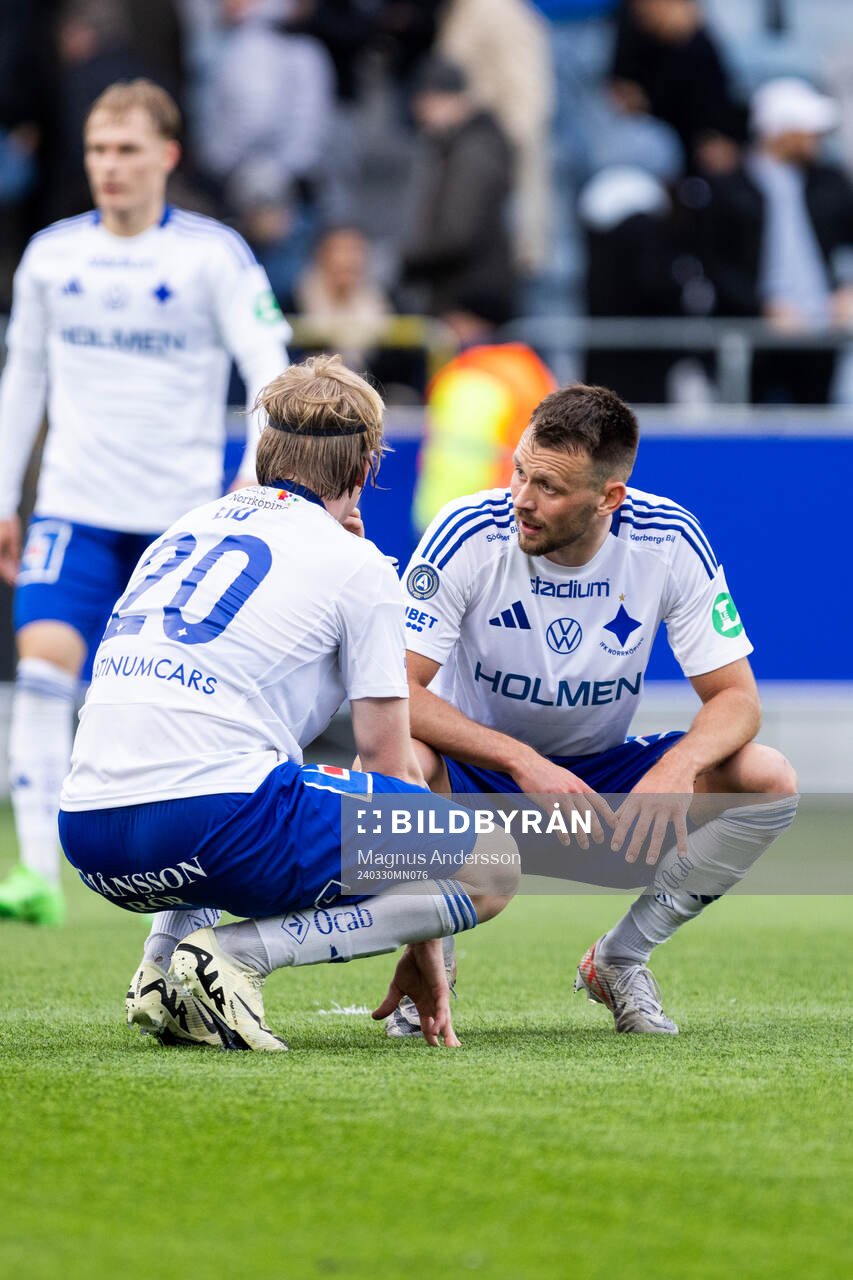 IFK Norrköpings Daniel Fritz Eid och Max Watson deppar