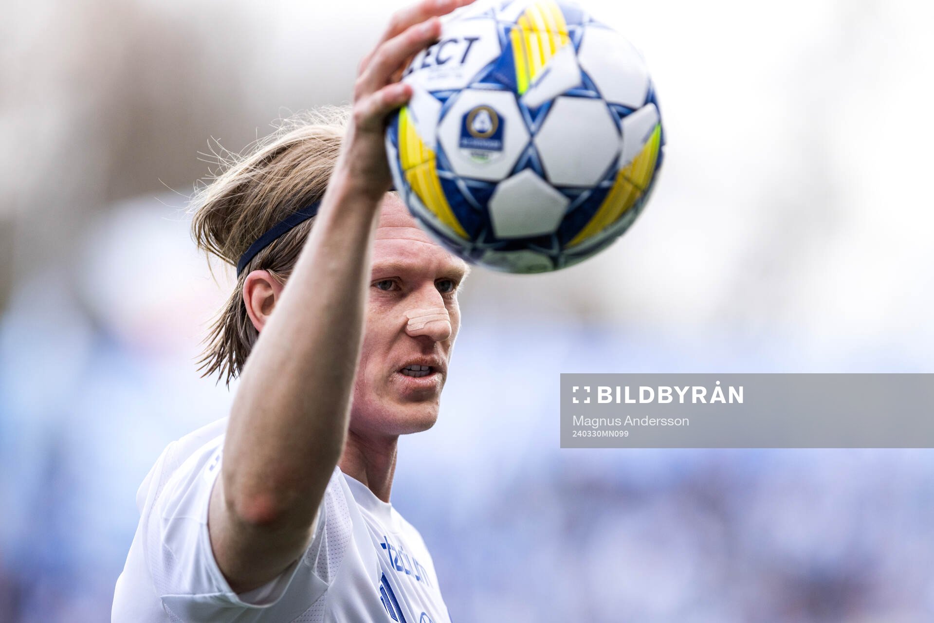 IFK Norrköpings Daniel Fritz Eid under fotbollsmatchen i Allsvenskan mellan IFK Norrköping och Malmö FF den 30 mars 2024 i Norrköping.