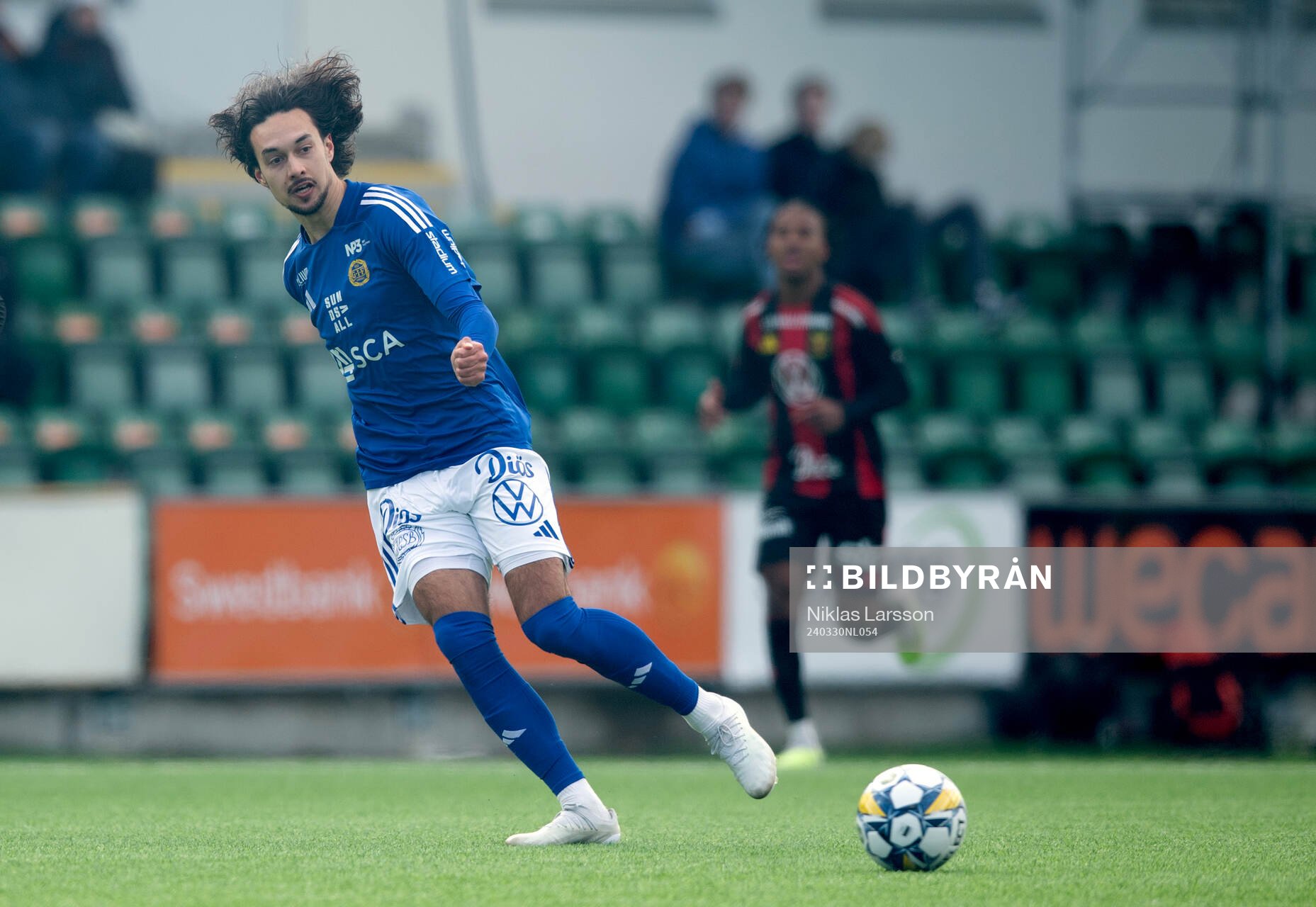 GIF Sundsvalls Monir Jelassi under fotbollsmatchen i Superettan mellan GIF Sundsvall och Östersund den 30 mars 2024 i Sundsvall. 