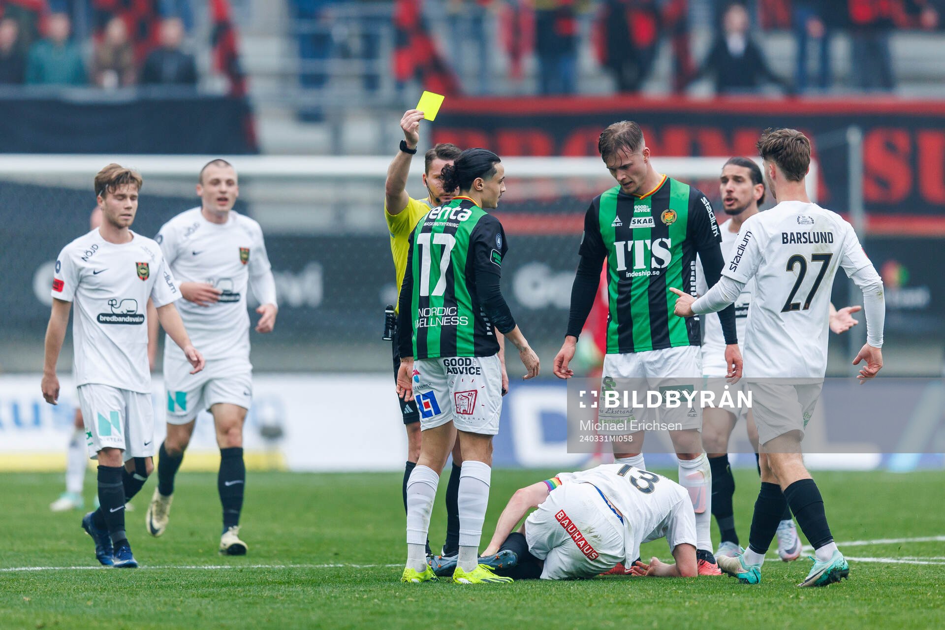 GAIS Amin Boudri får ett gult kort