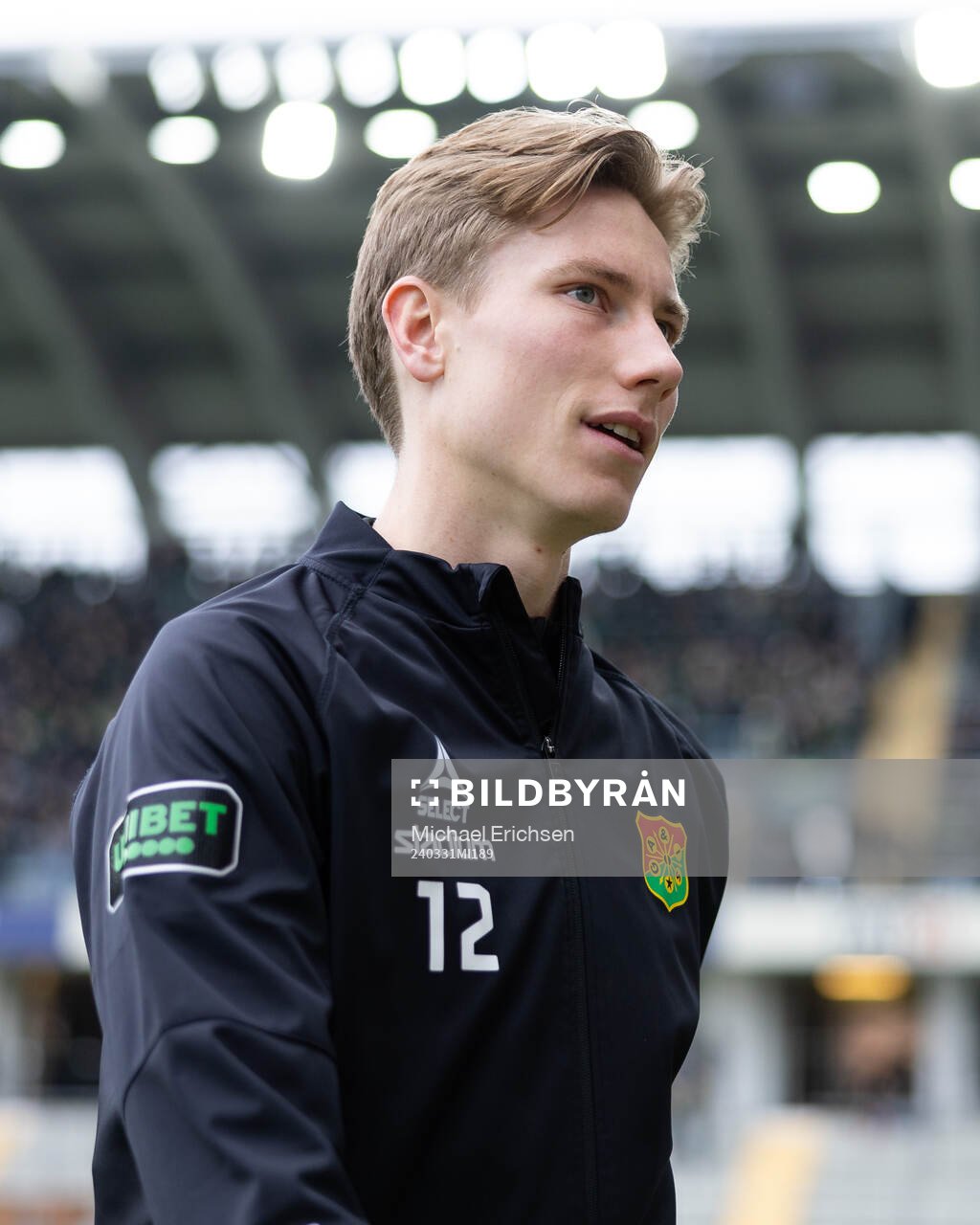 GAIS Robin Frej innan fotbollsmatchen i Allsvenskan mellan GAIS och Brommapojkarna den 31 mars 2024 i Göteborg. 