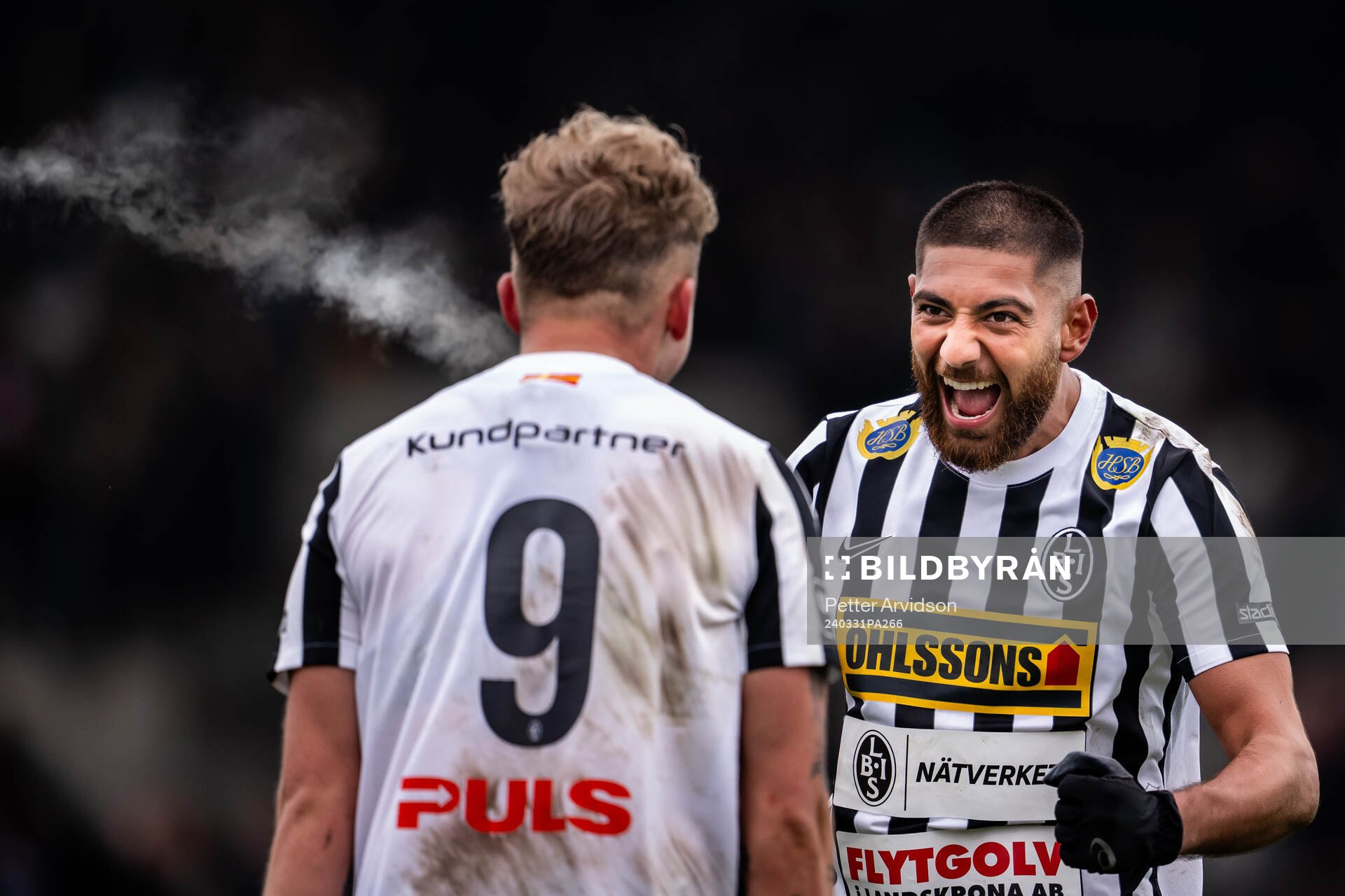 Landskronas Frederik Ihler och Rassa Rahmani jublar