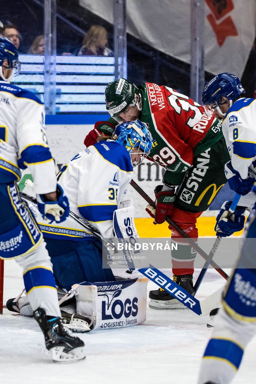 Leksands målvakt Filip Larsson och Frölundas Mikael