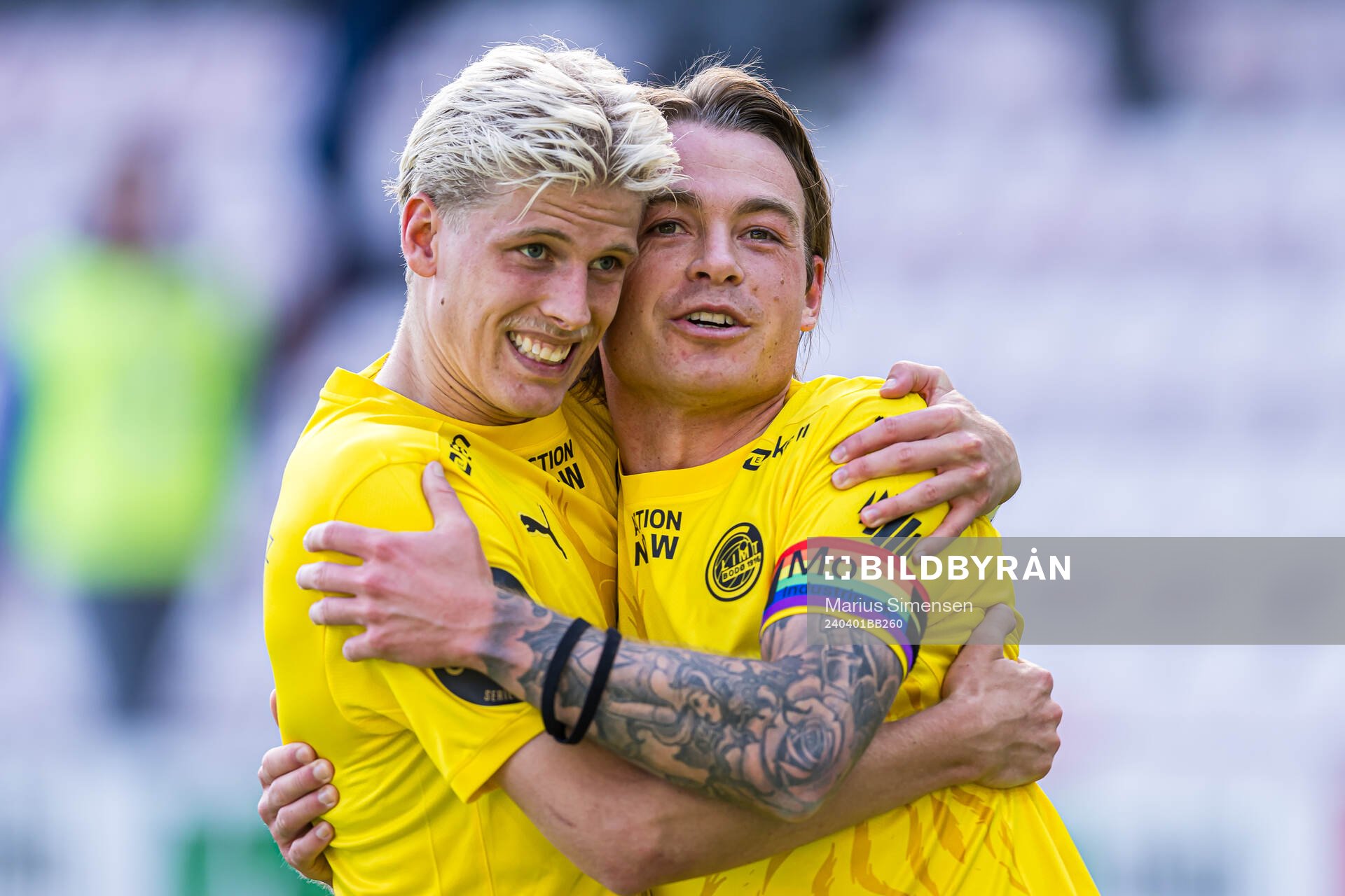 Albert Grønbæk and Patrick Berg of Bodø/Glimt celebrates