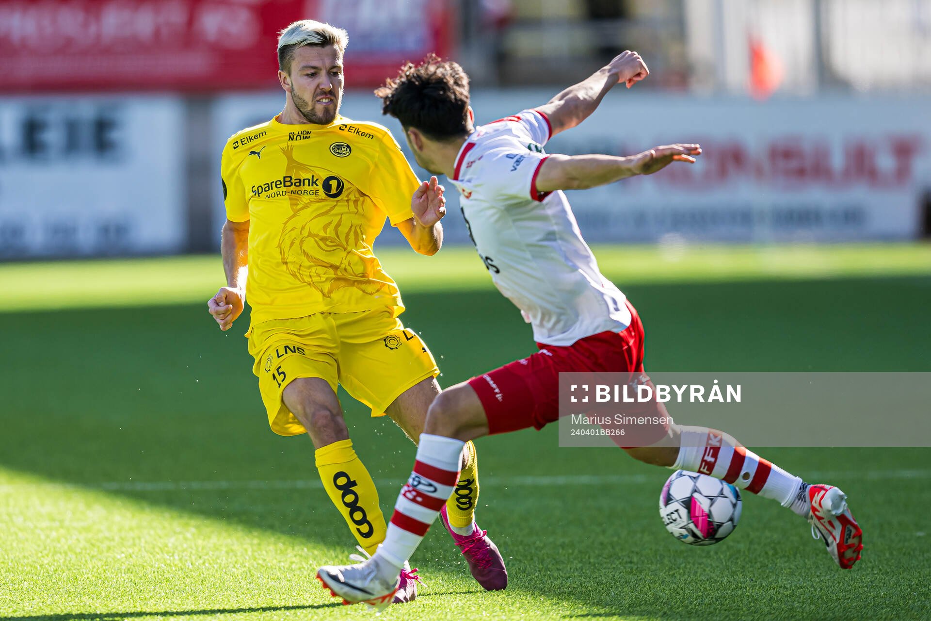 Fredrik Bjørkan of Bodø/Glimt during the Eliteserien match between Fredrikstad and Bodø/Glimt on April 1, 2024 in Fredrikstad.