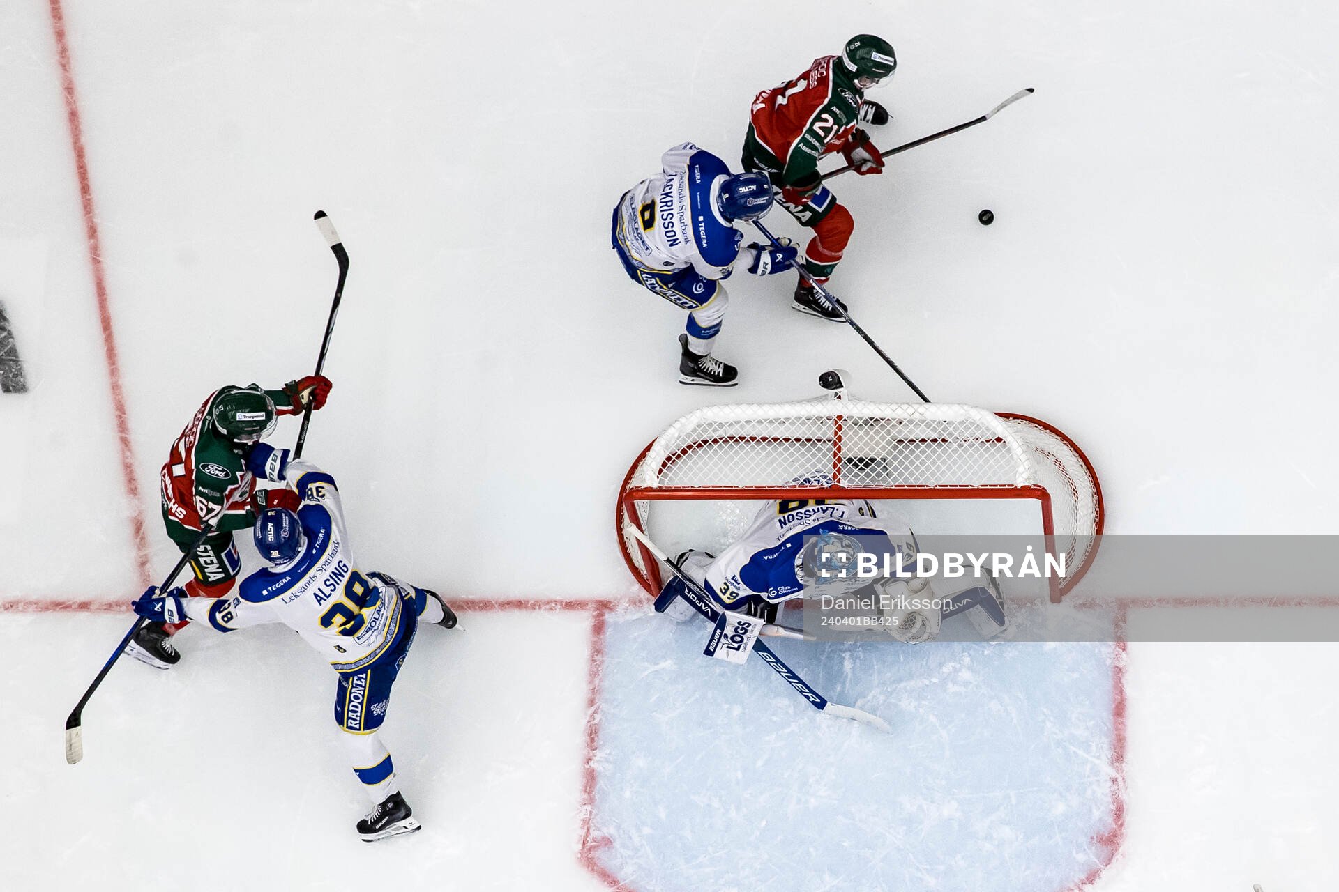 Frölundas Jayden Halbgewachs och Leksands Olle Alsing och