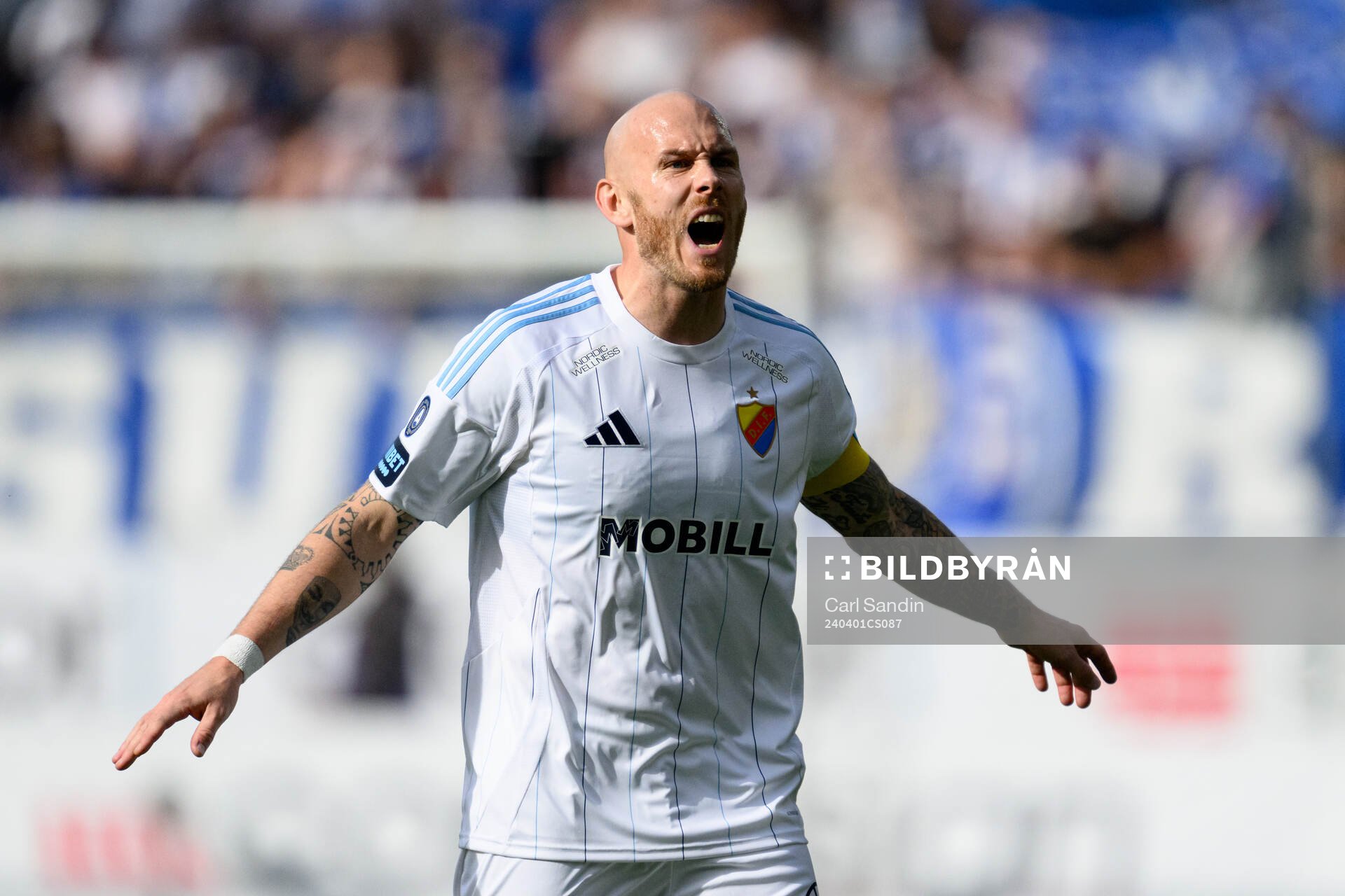 Djurgårdens Magnus Eriksson reagerar