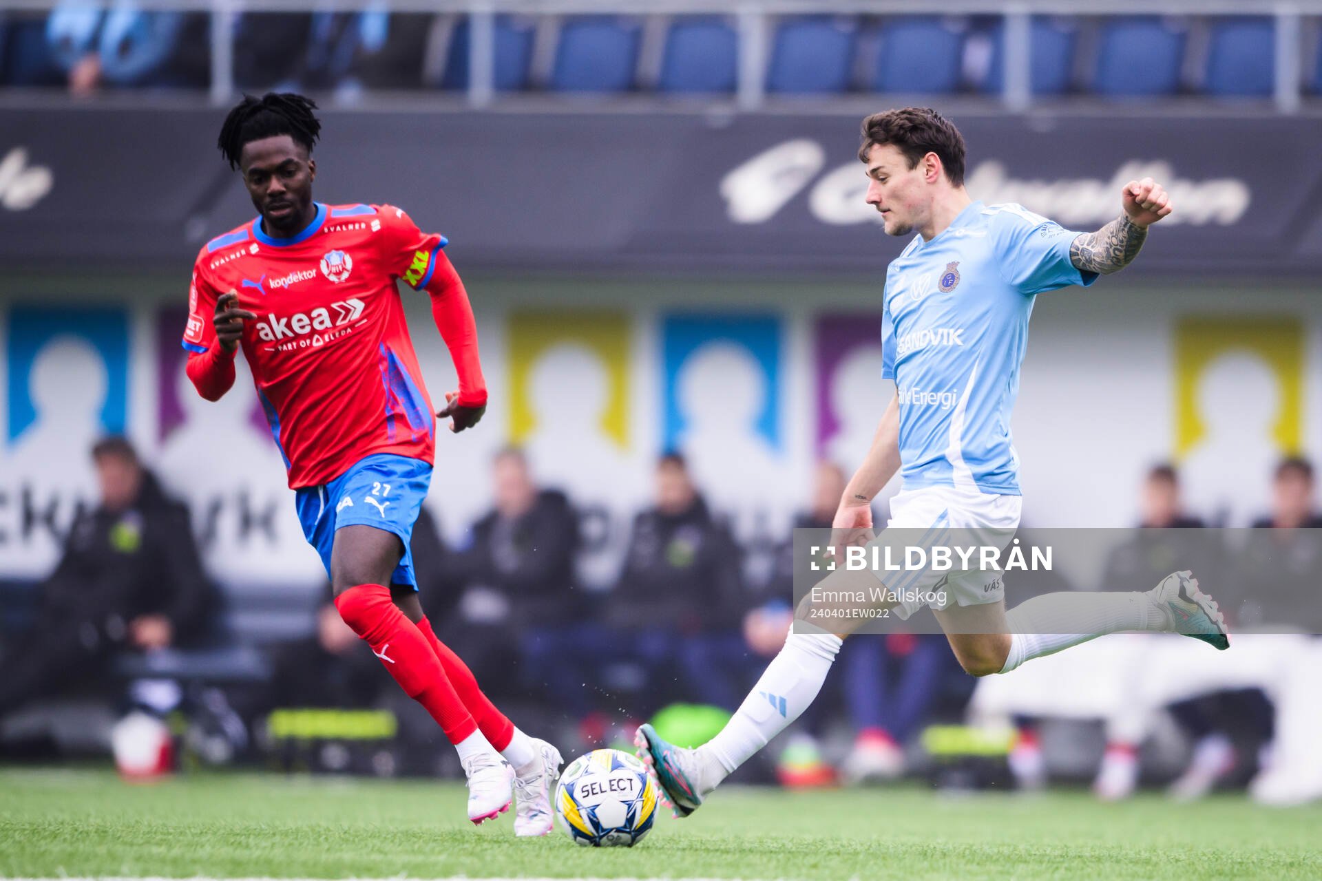 Helsingborgs Benjamin Acquah och Gefles Adrian Edqvist