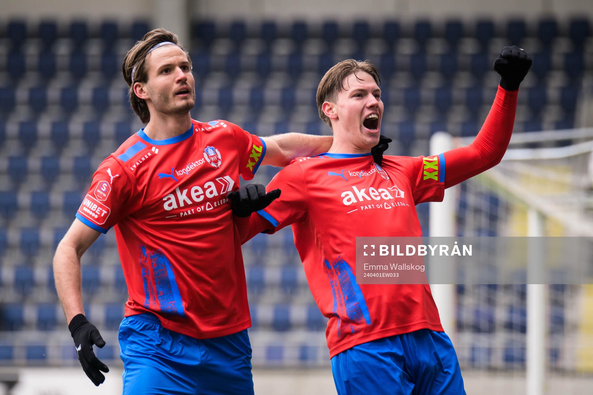 Helsingborgs Wilhelm Loeper och Taylor Silverholt jublar