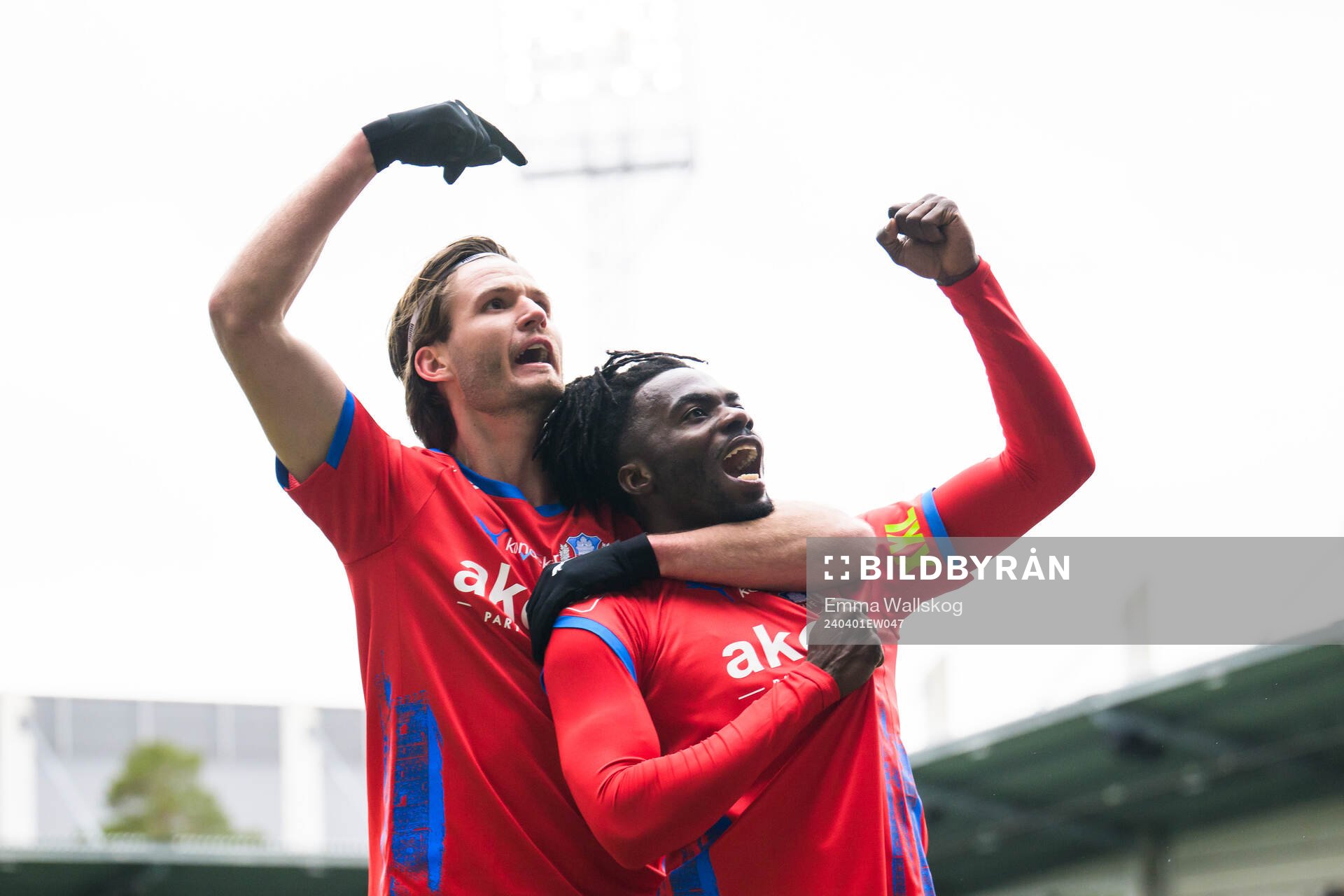 Helsingborgs Wilhelm Loeper och Benjamin Acquah jublar