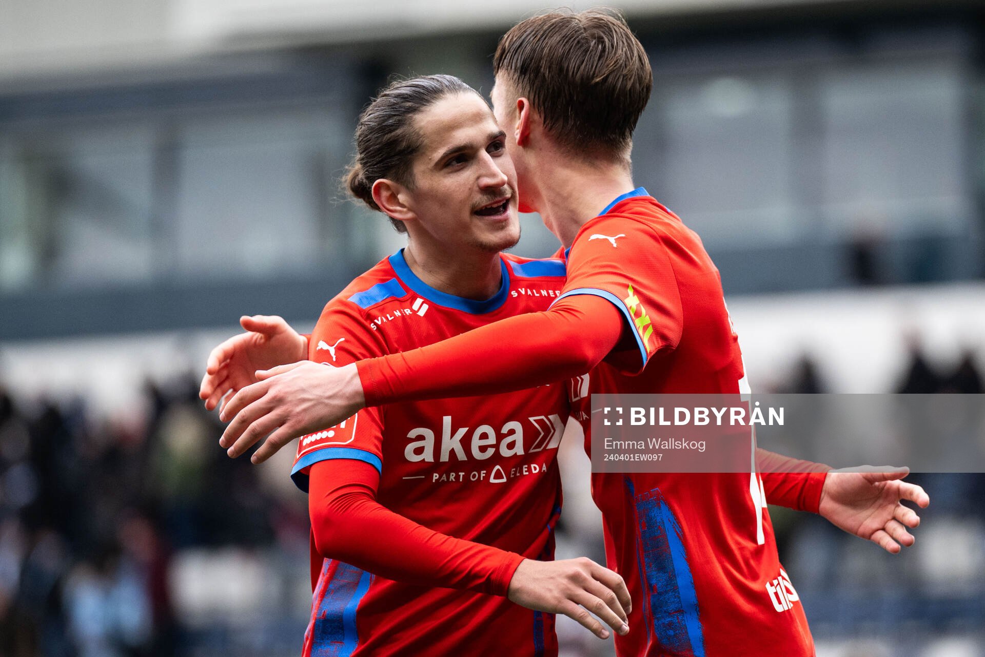 Helsingborgs Ervin Gigovic och Lukas Kjellnäs  jublar