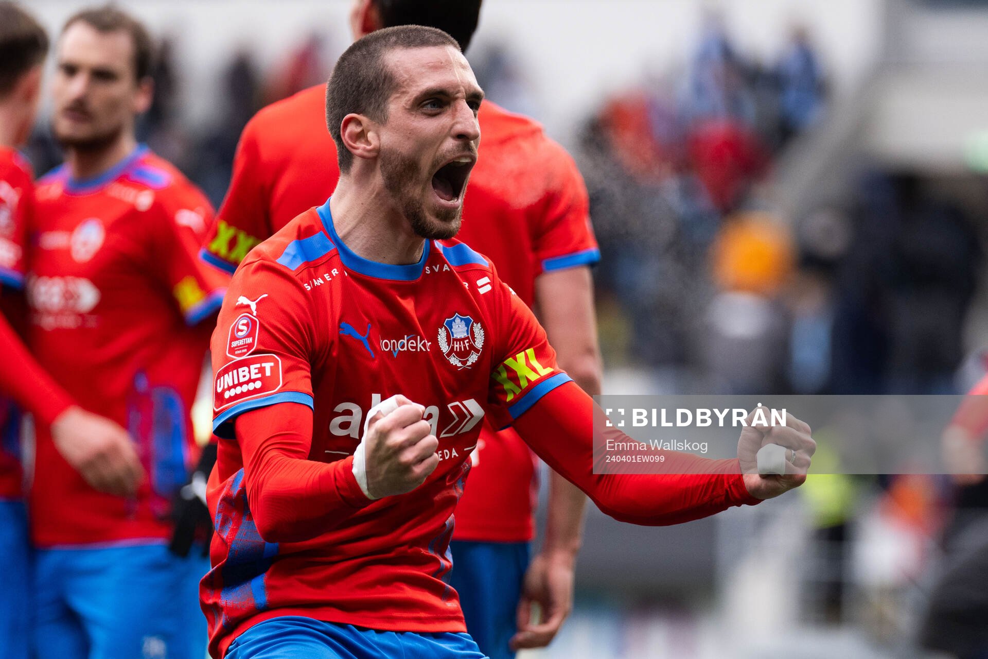 Helsingborgs Arian Kabashi jublar