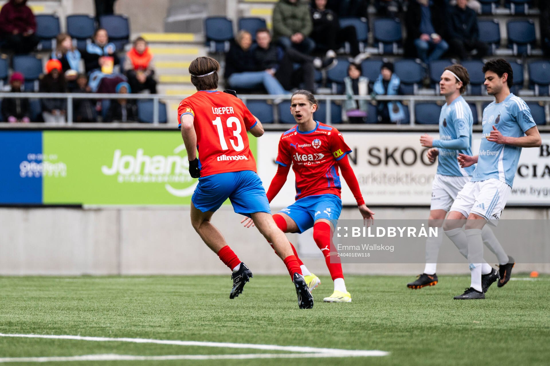 Helsingborgs Wilhelm Loeper och Ervin Gigovic jublar